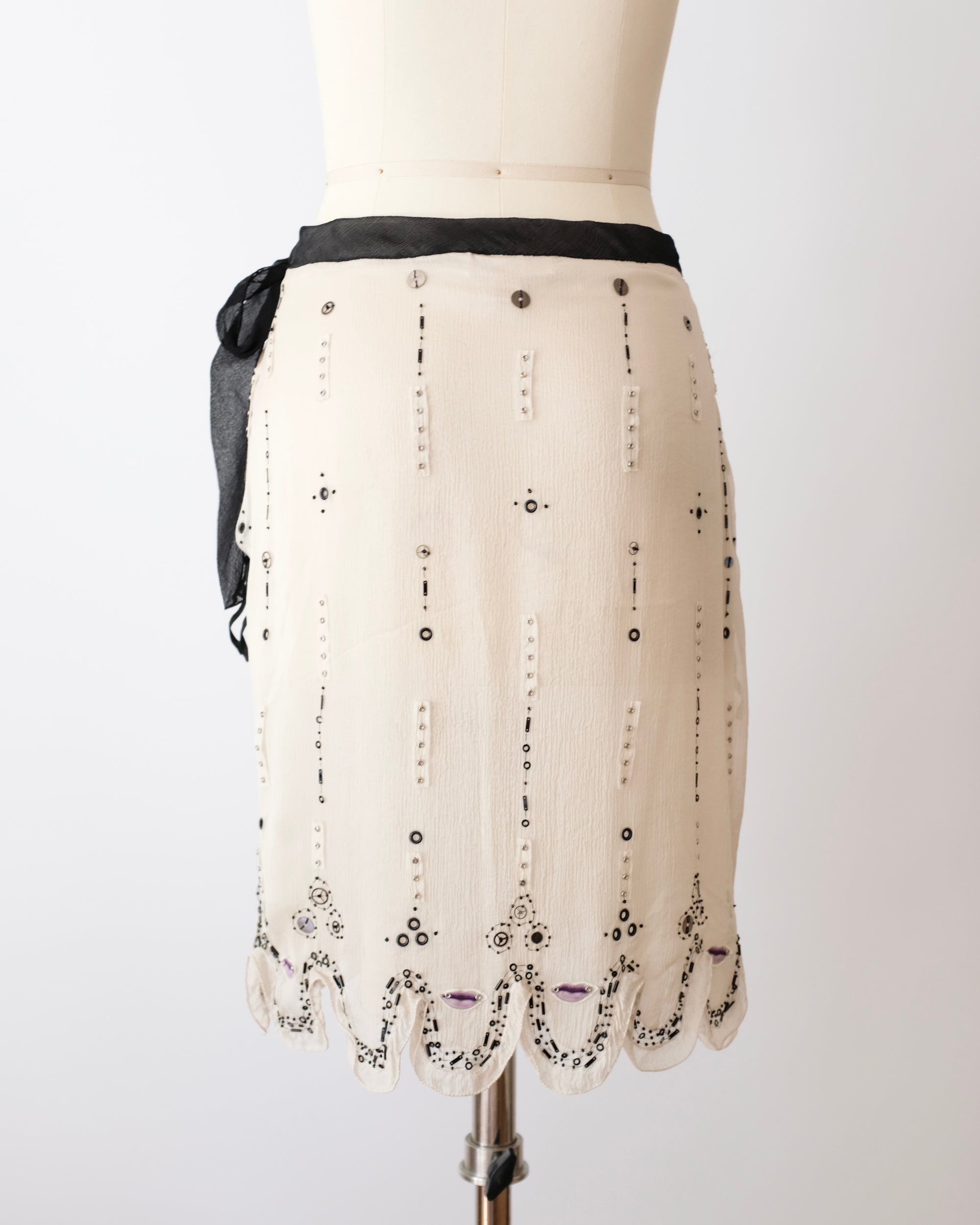 Prada SS2000 Sheer Embellished Lips Skirt (M)