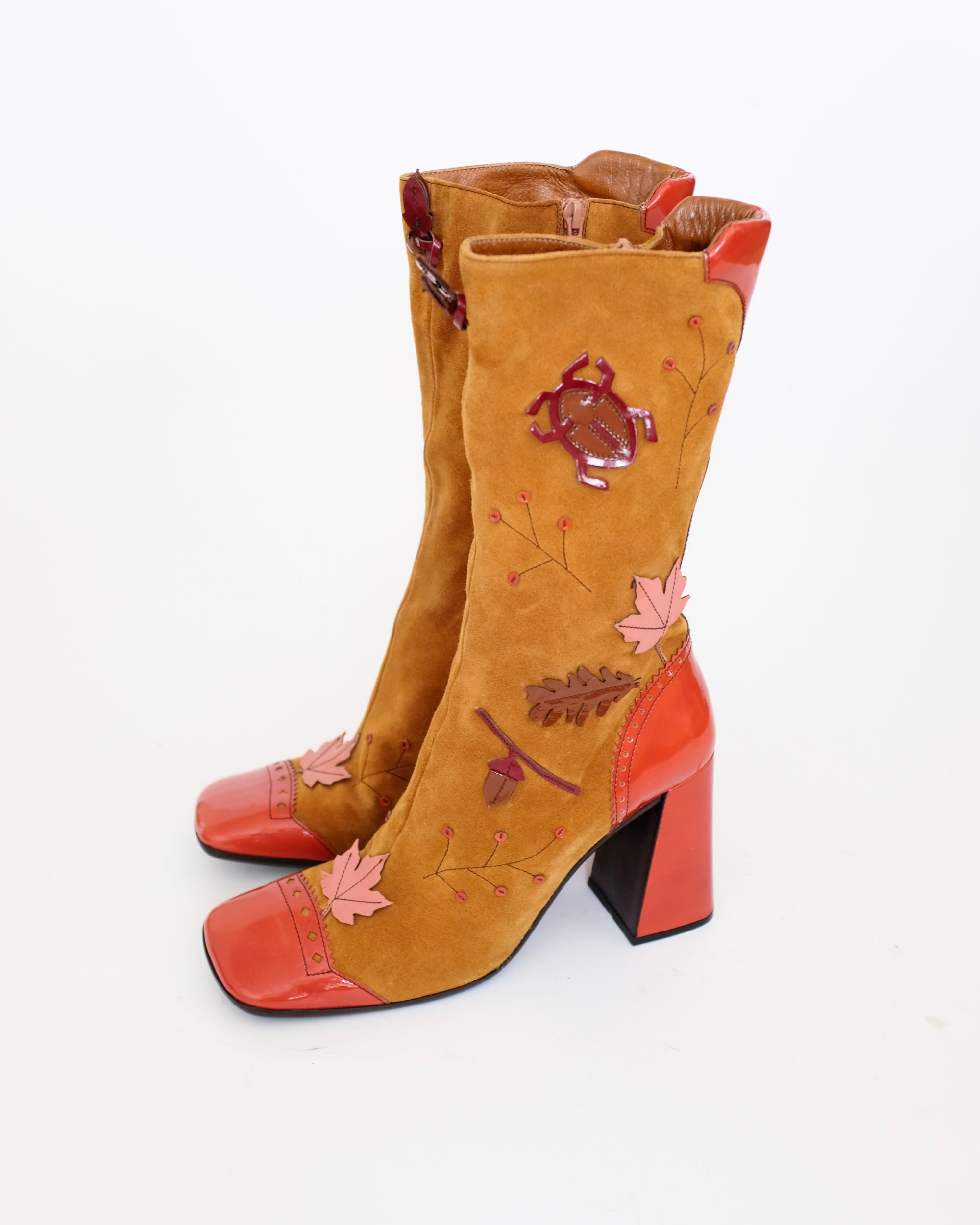 Prada FW1999 Acorn, Leaf, and Bug Boots (38.5)