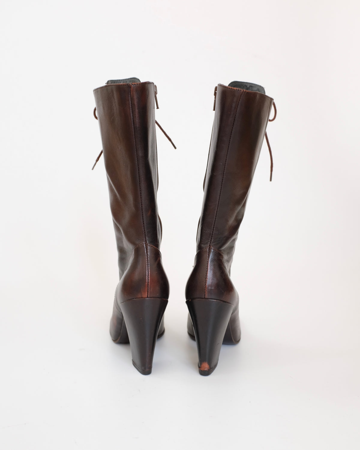 Miu Miu FW2001 Brown Victorian Boots (38)