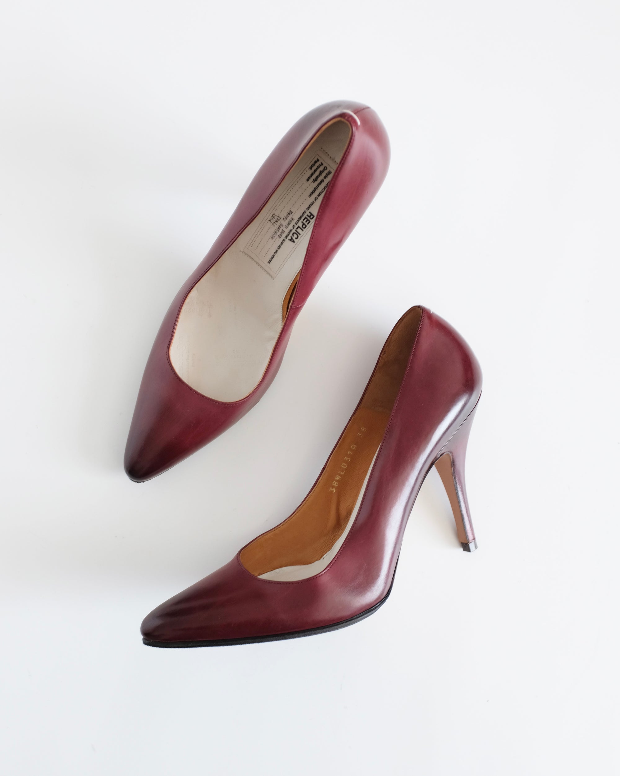 Maison Margiela Burgundy Gradient Heels (37)