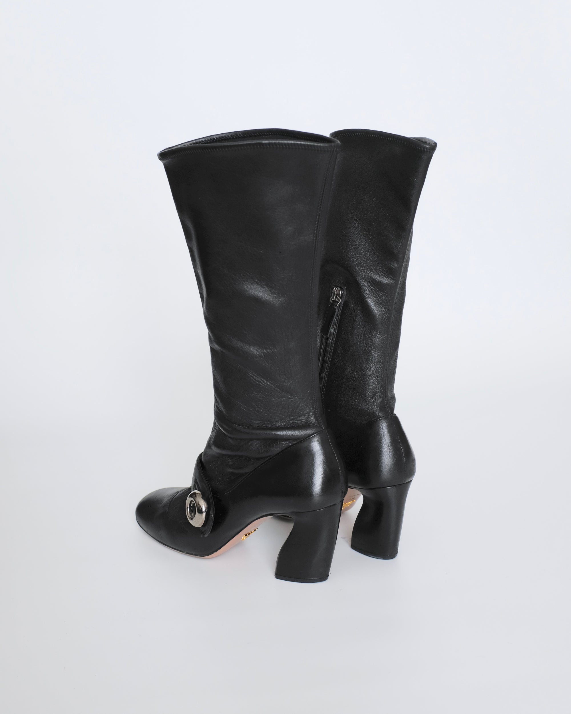Prada FW2011 Mary Jane Button Boots (38.5)
