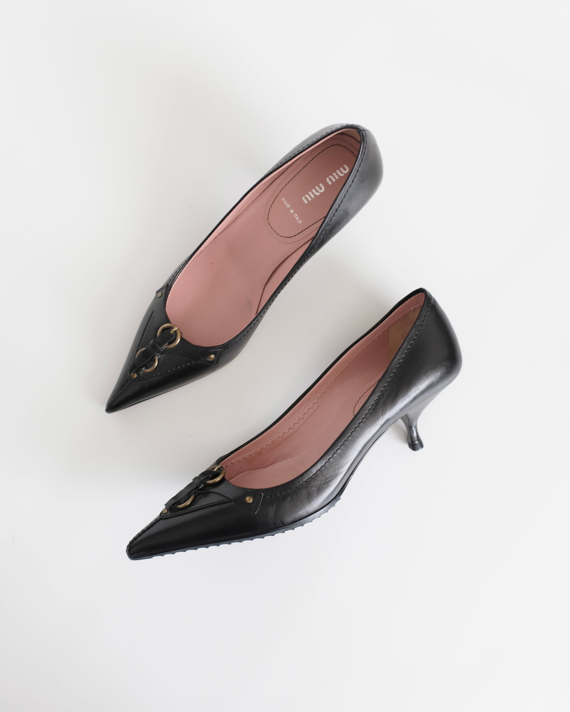 Miu Miu Buckle Harness Kitten Heels (37)