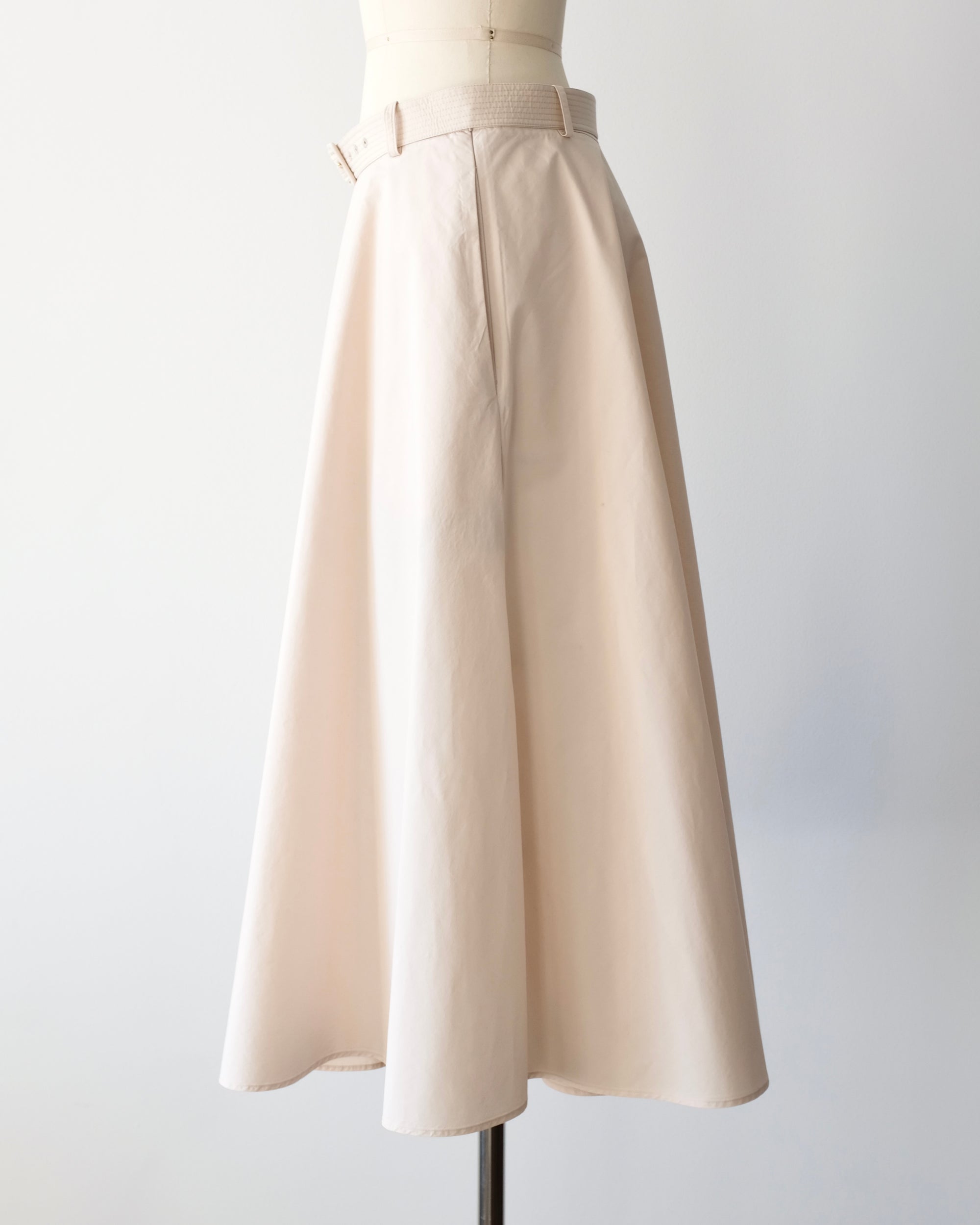 Ferragamo Blush Pink Belted Midi Skirt (M)
