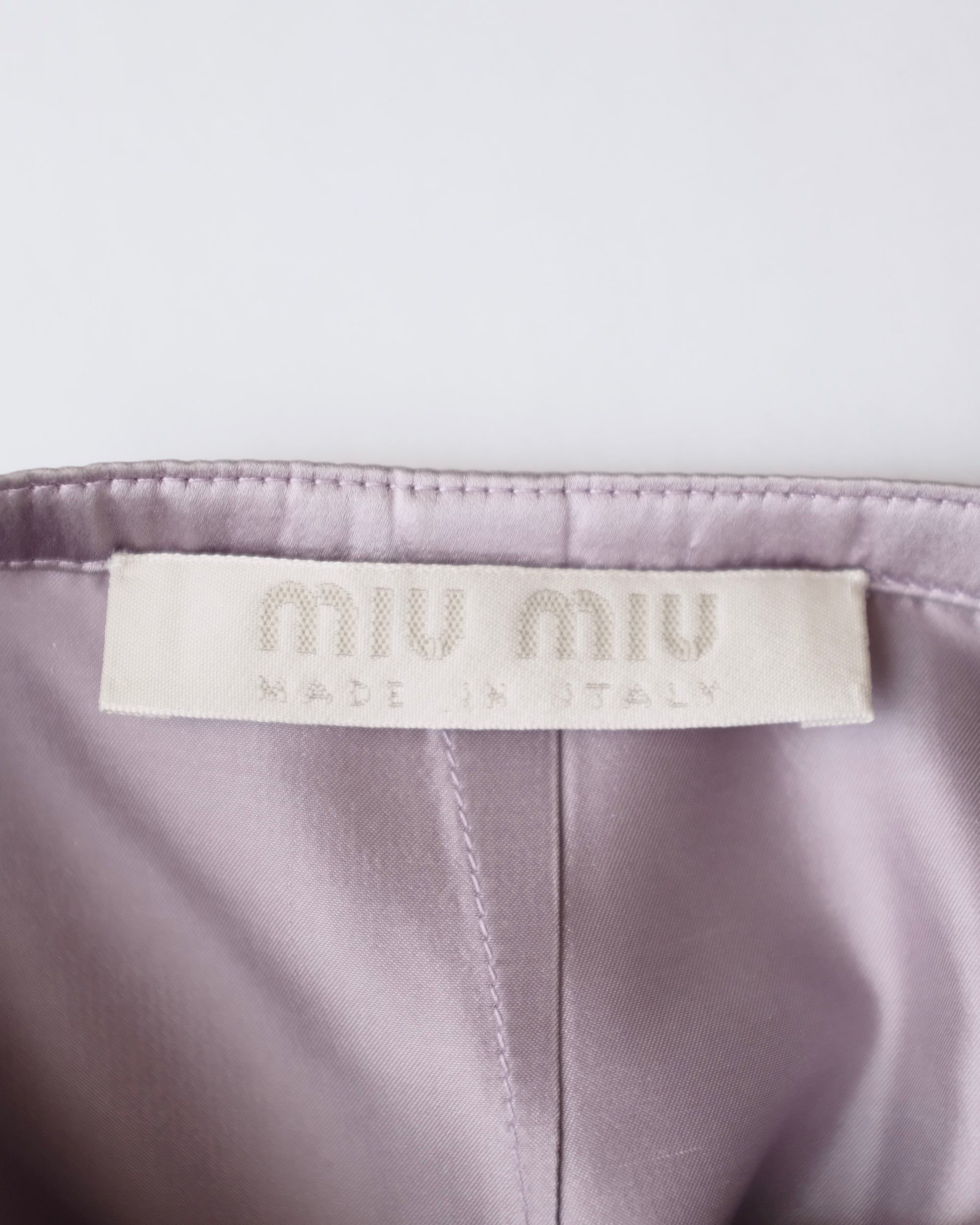 Miu Miu SS1995 Lavender Silk Midi Skirt (XS)