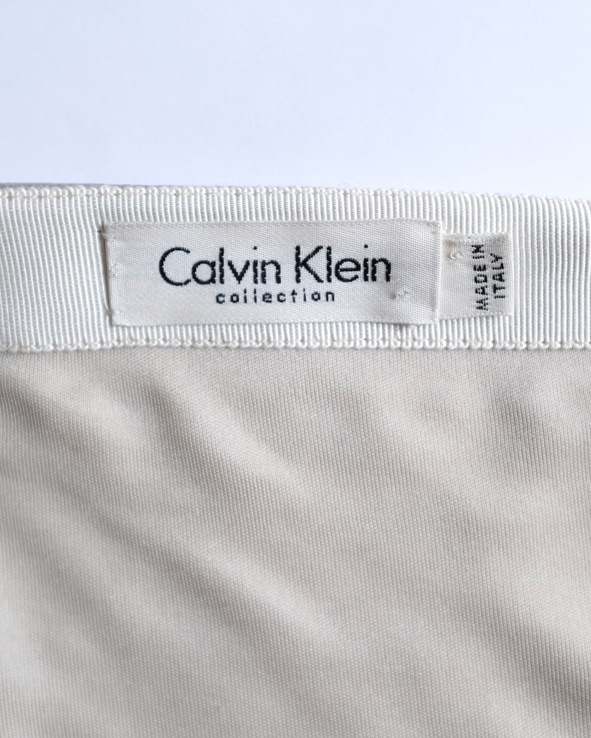 Calvin Klein Collection 1990s Silver Silk Gown (XS)