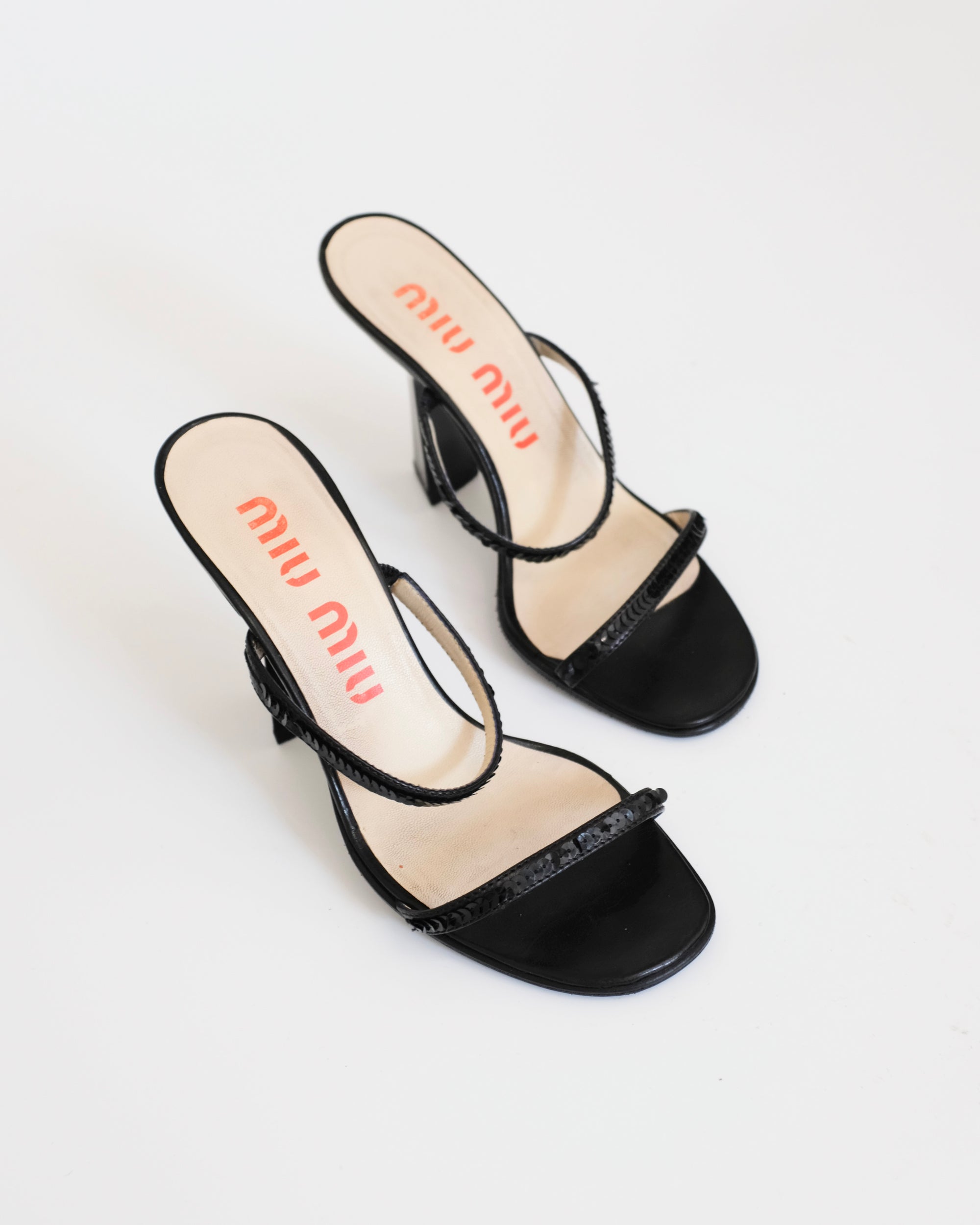 Miu Miu SS1998 Sequin Strap Sandals (36)