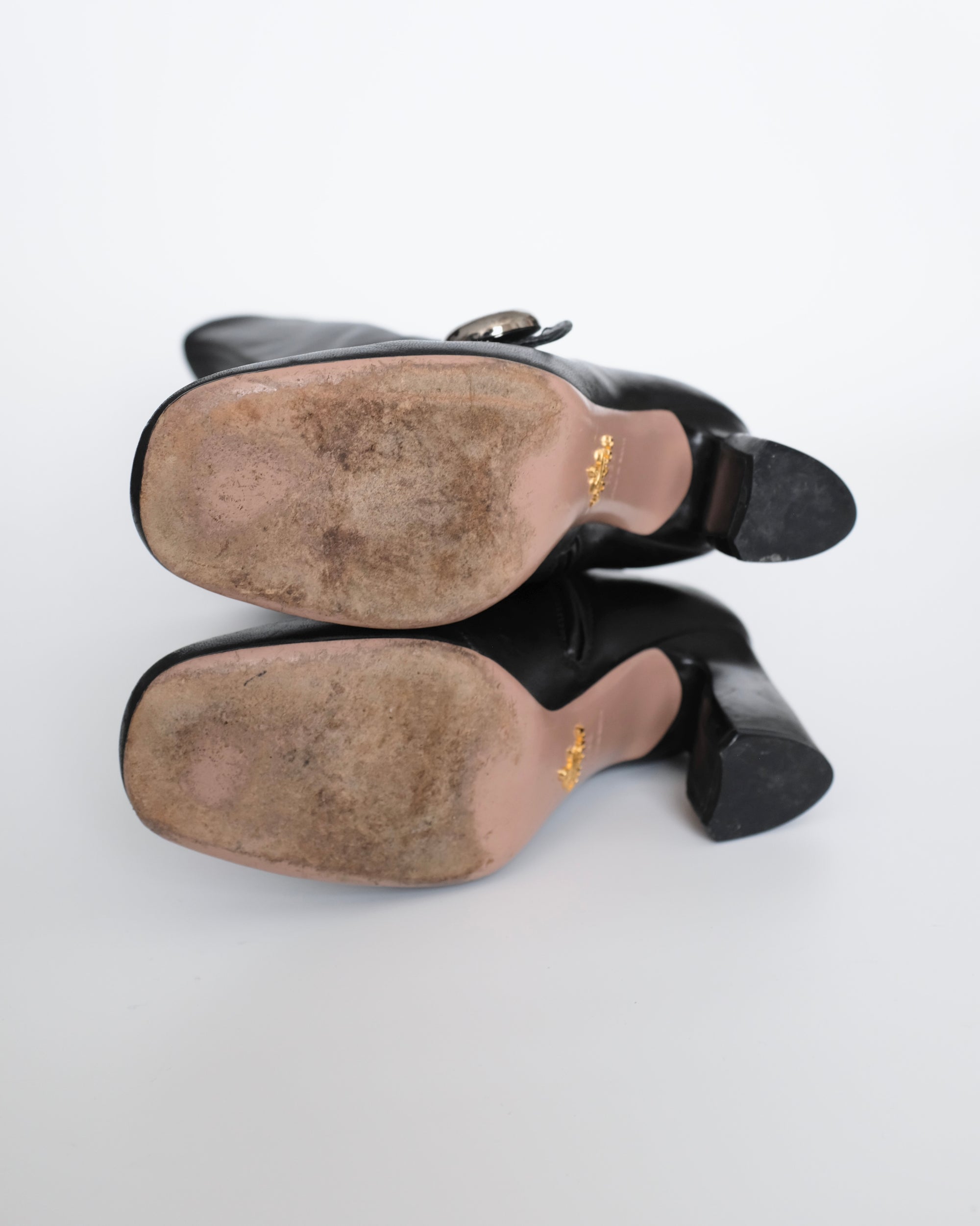 Prada FW2011 Mary Jane Button Boots (38.5)