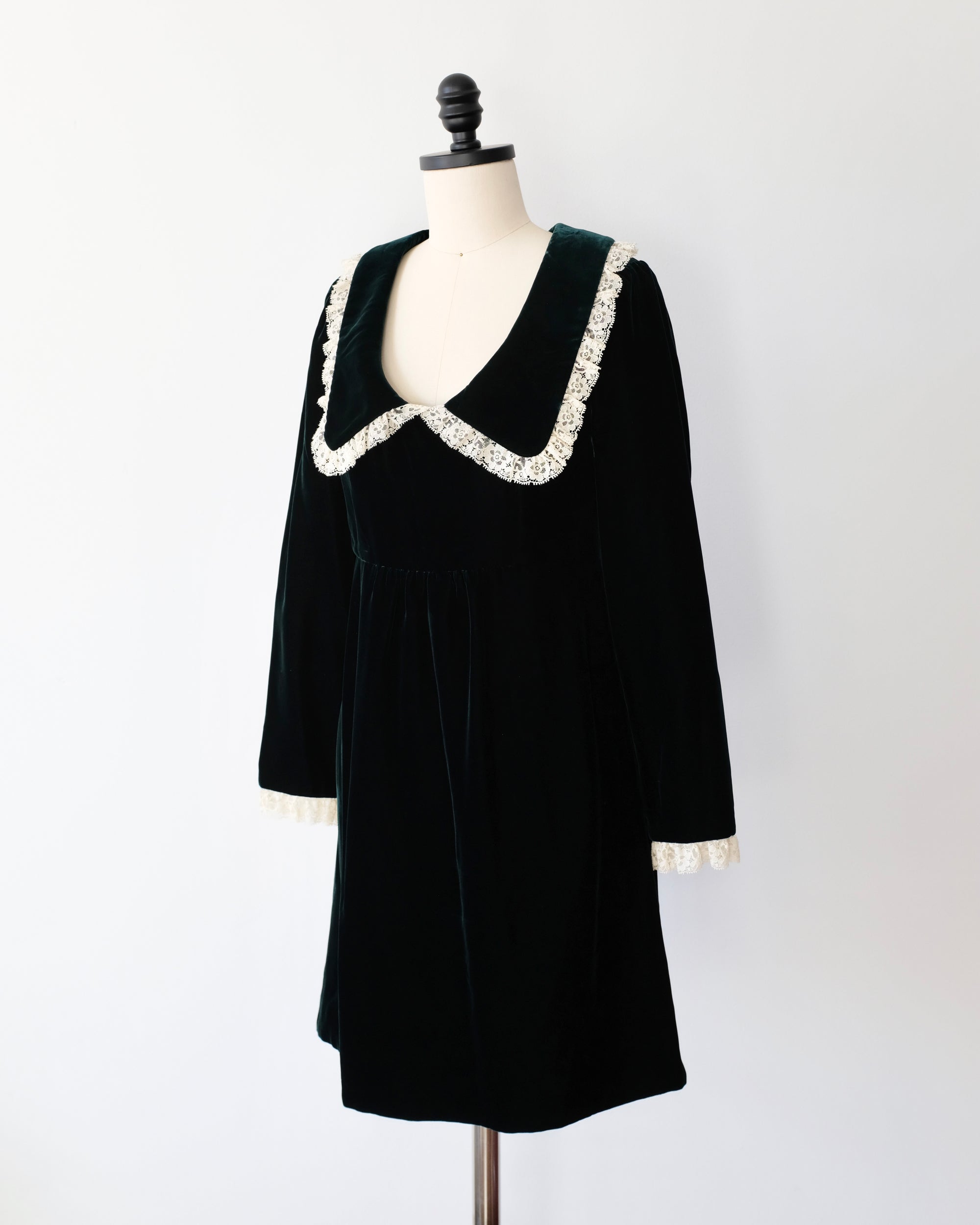 Saint Laurent FW2016 Emerald Velvet Mini Dress (XS)