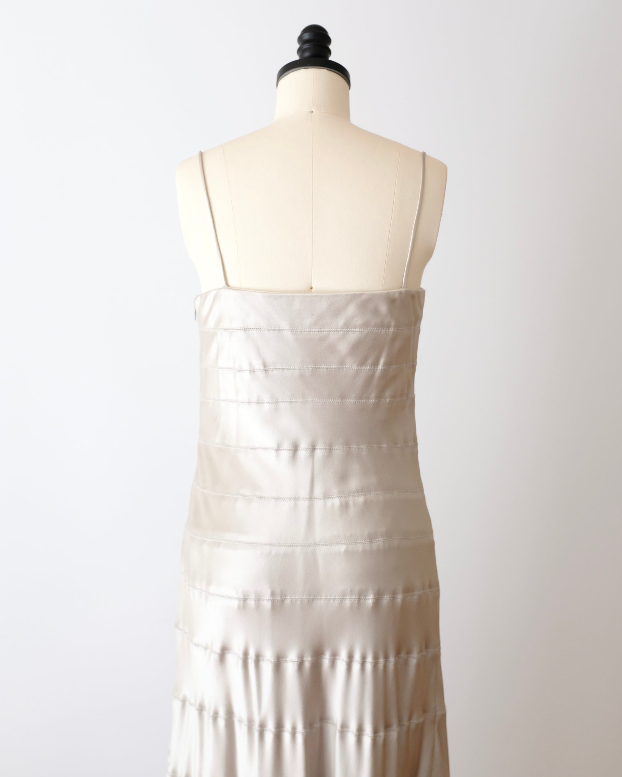 Calvin Klein Collection 1990s Silver Silk Gown (XS)