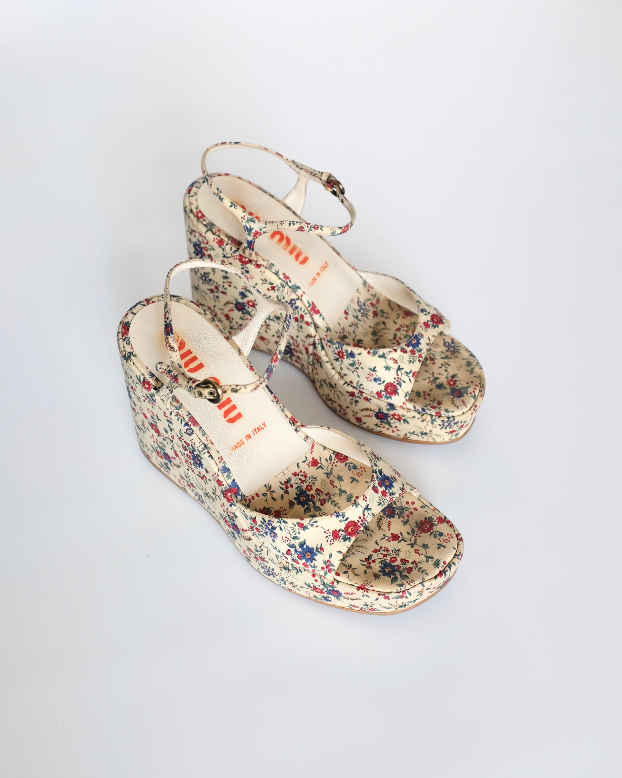 Miu Miu 90's Floral Platform Sandals (38.5)