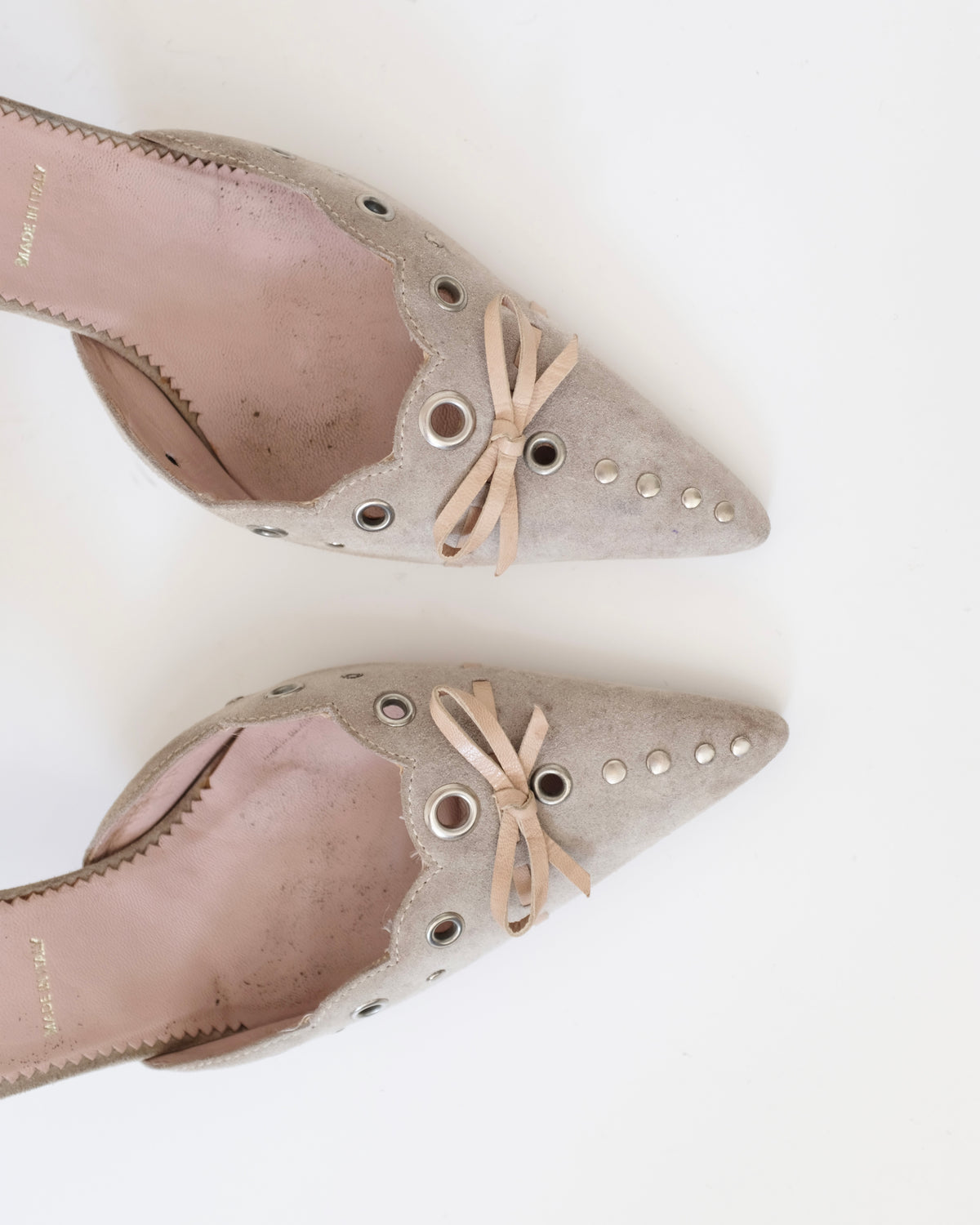 Prada Suede Eyelet Kitten Heels (38.5)