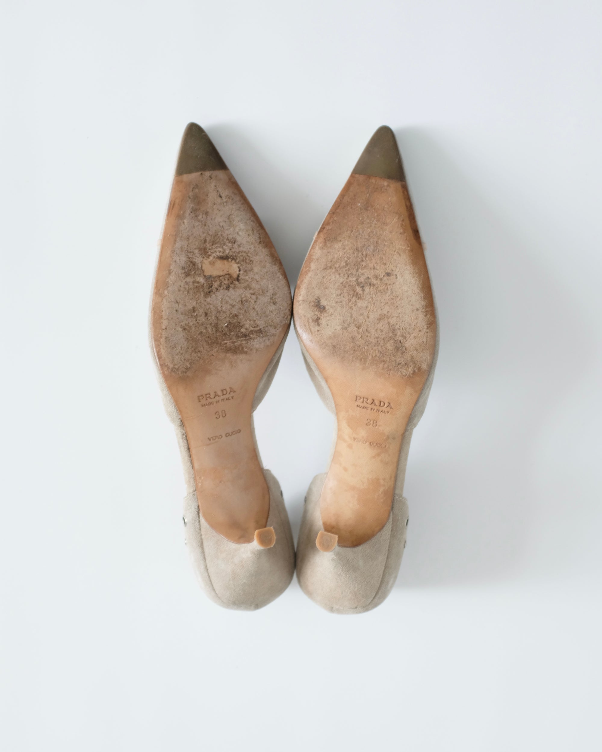 Prada Suede Eyelet Kitten Heels (39)