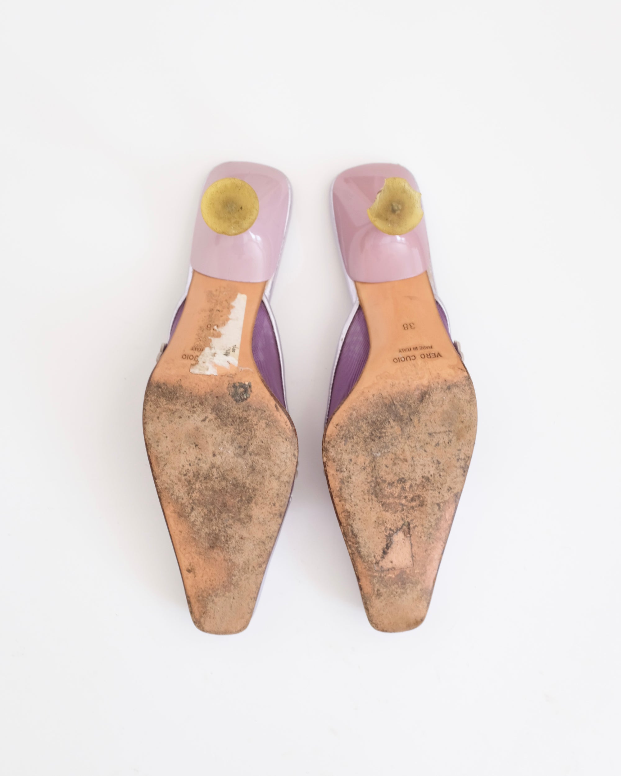 Miu Miu 1999 Purple Mesh 3D Floral Mules (38)