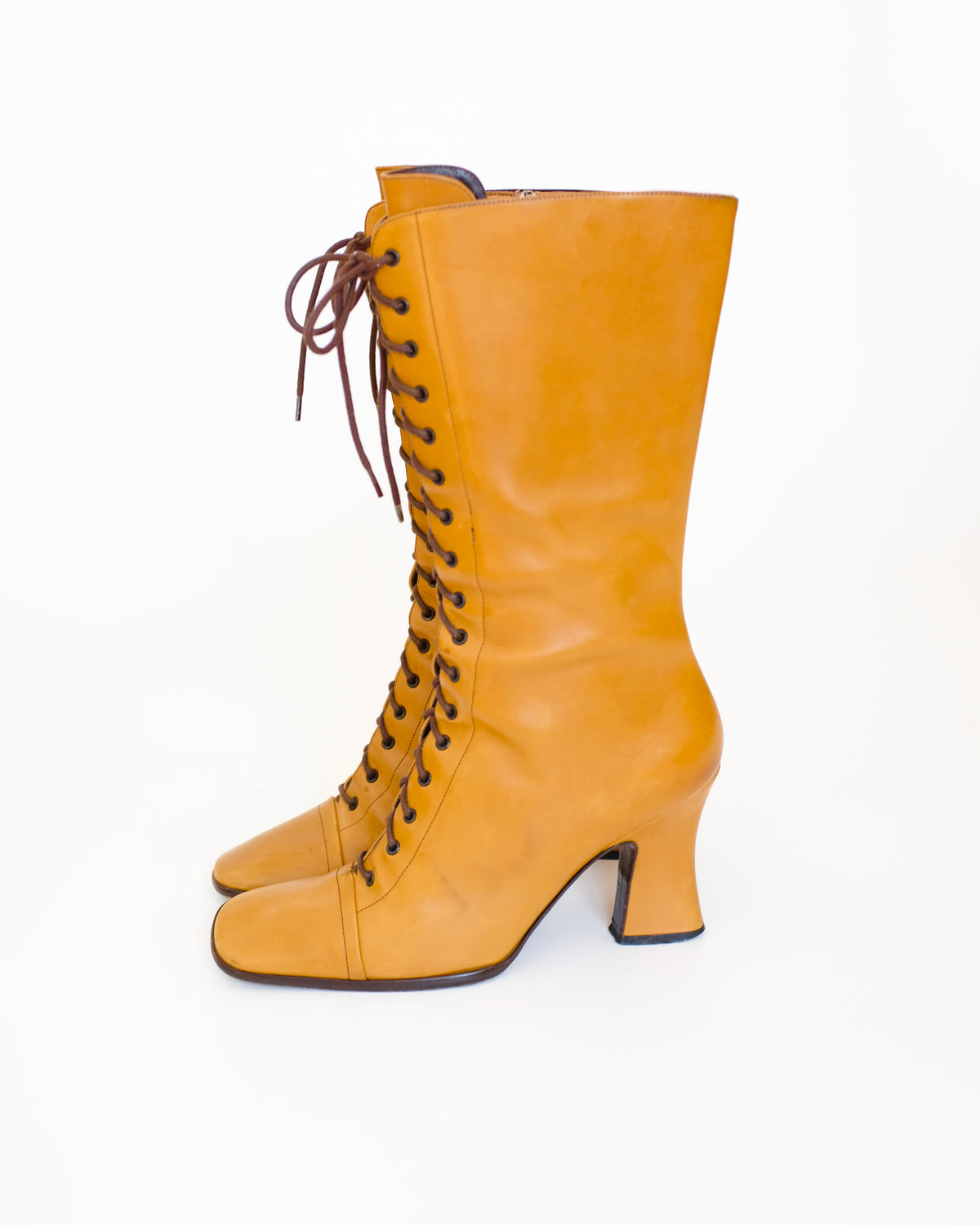 Prada FW2001 Tan Victorian Boots (37.5)