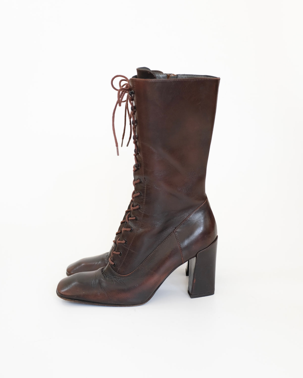 Miu Miu FW2001 Brown Victorian Boots (38)