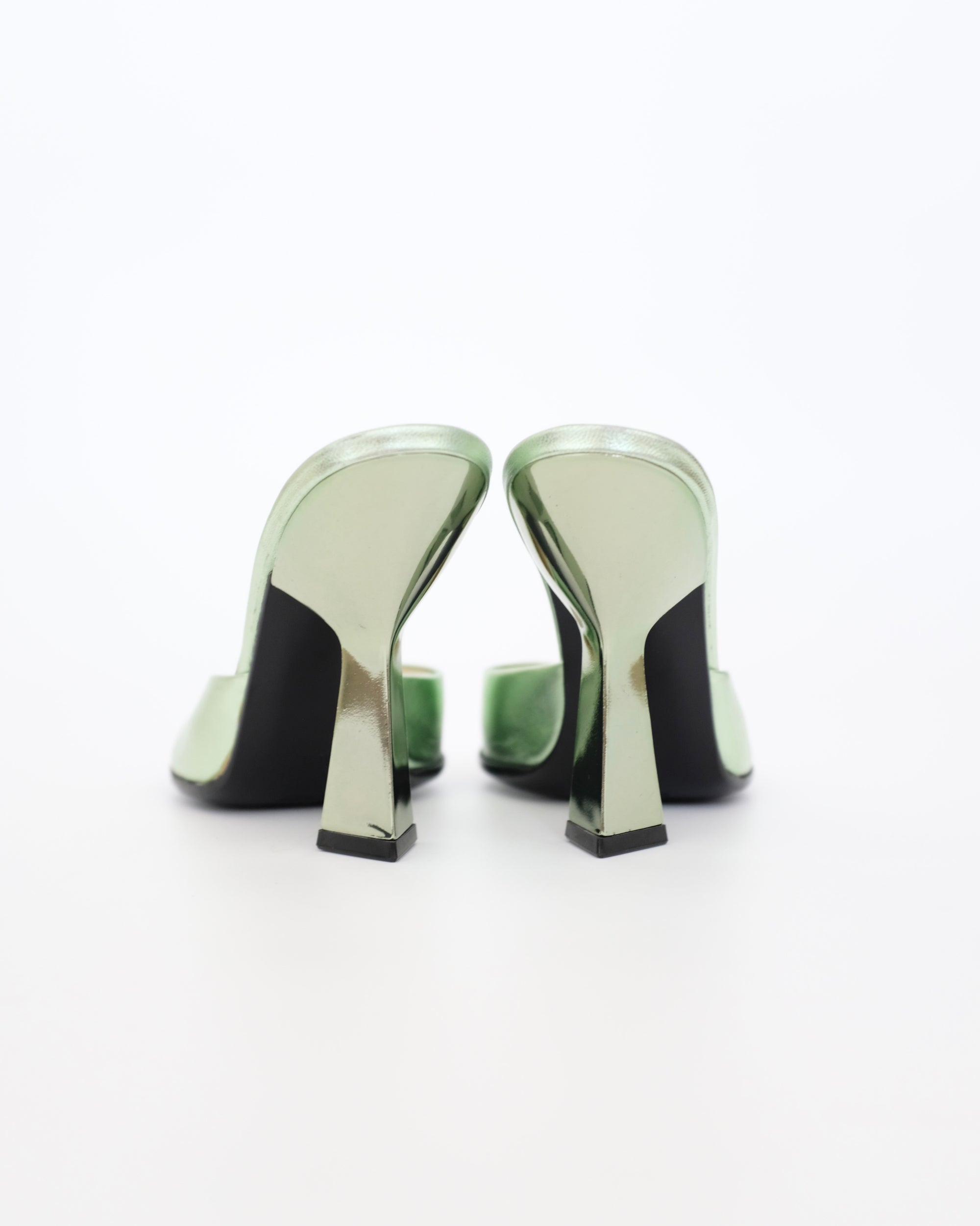 Miu Miu SS1998 Seafoam Metallic Mules (37.5)