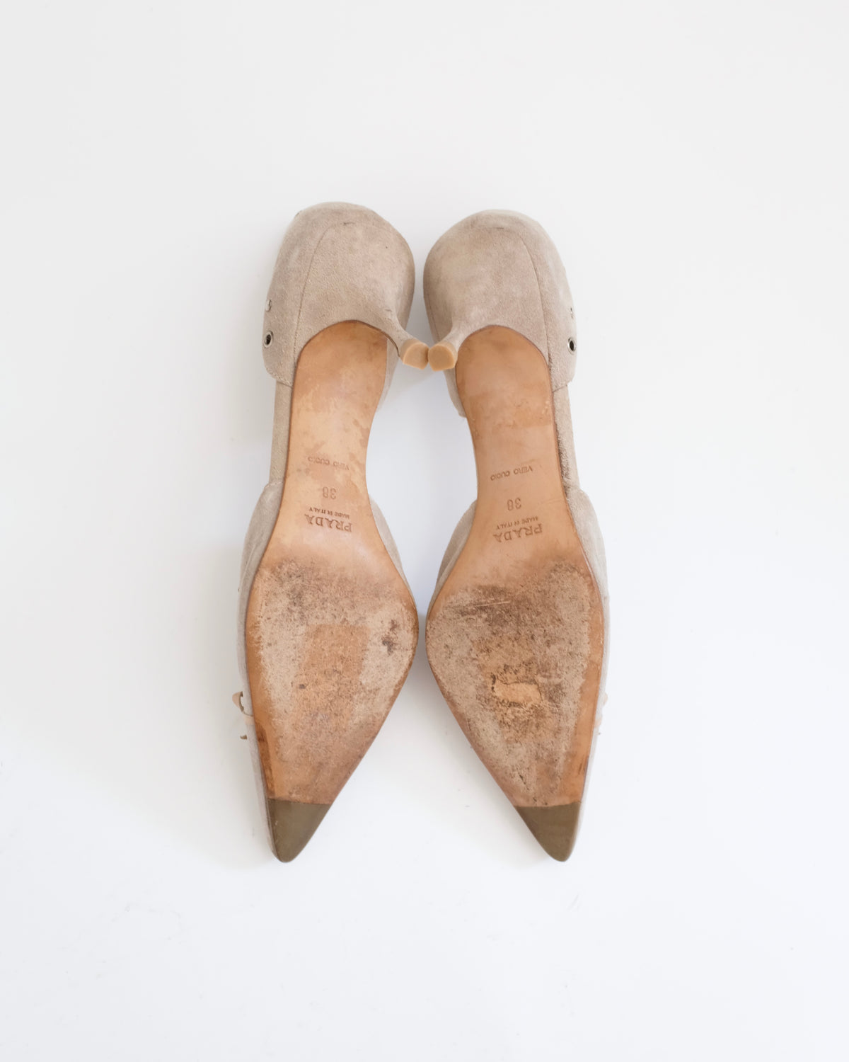 Prada Suede Eyelet Kitten Heels (38.5)