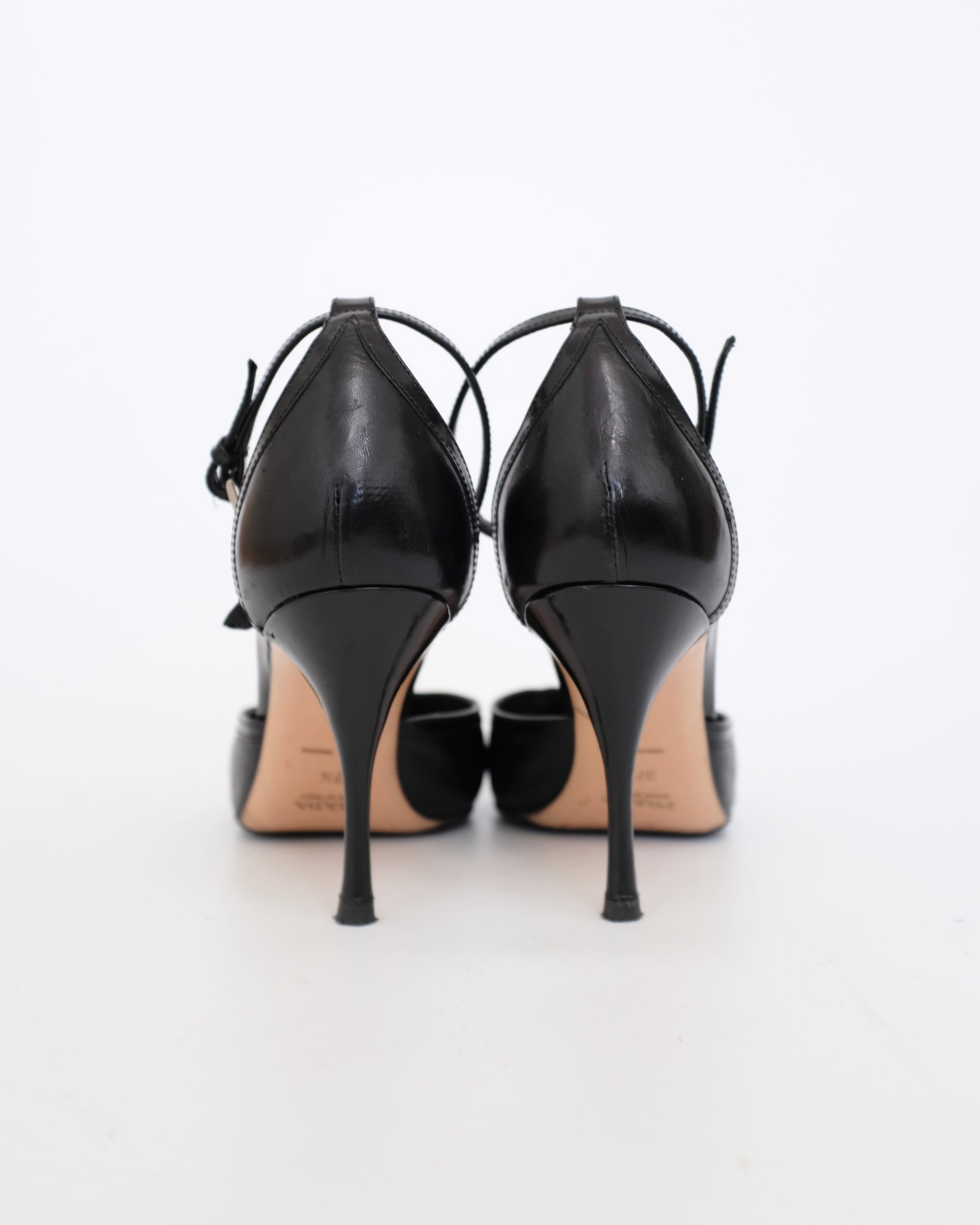 Prada FW2002 Floral Ankle Strap Heels (37.5)