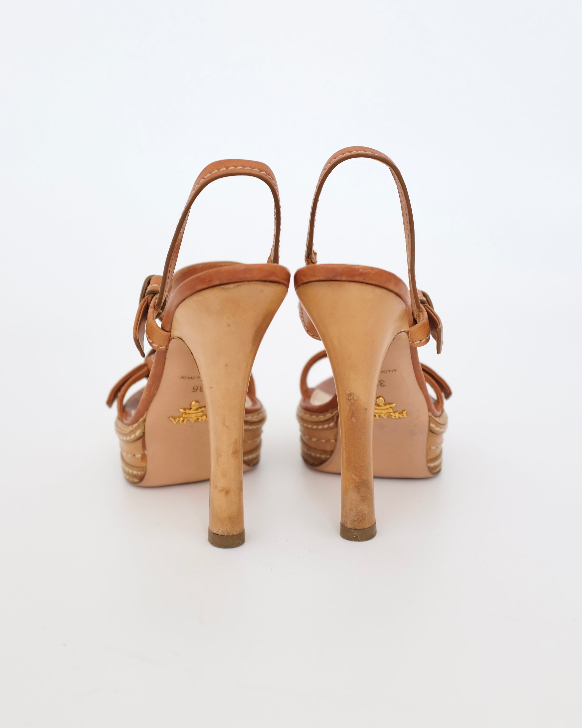 Prada SS2009 Tan Platform Sandals (36.5)