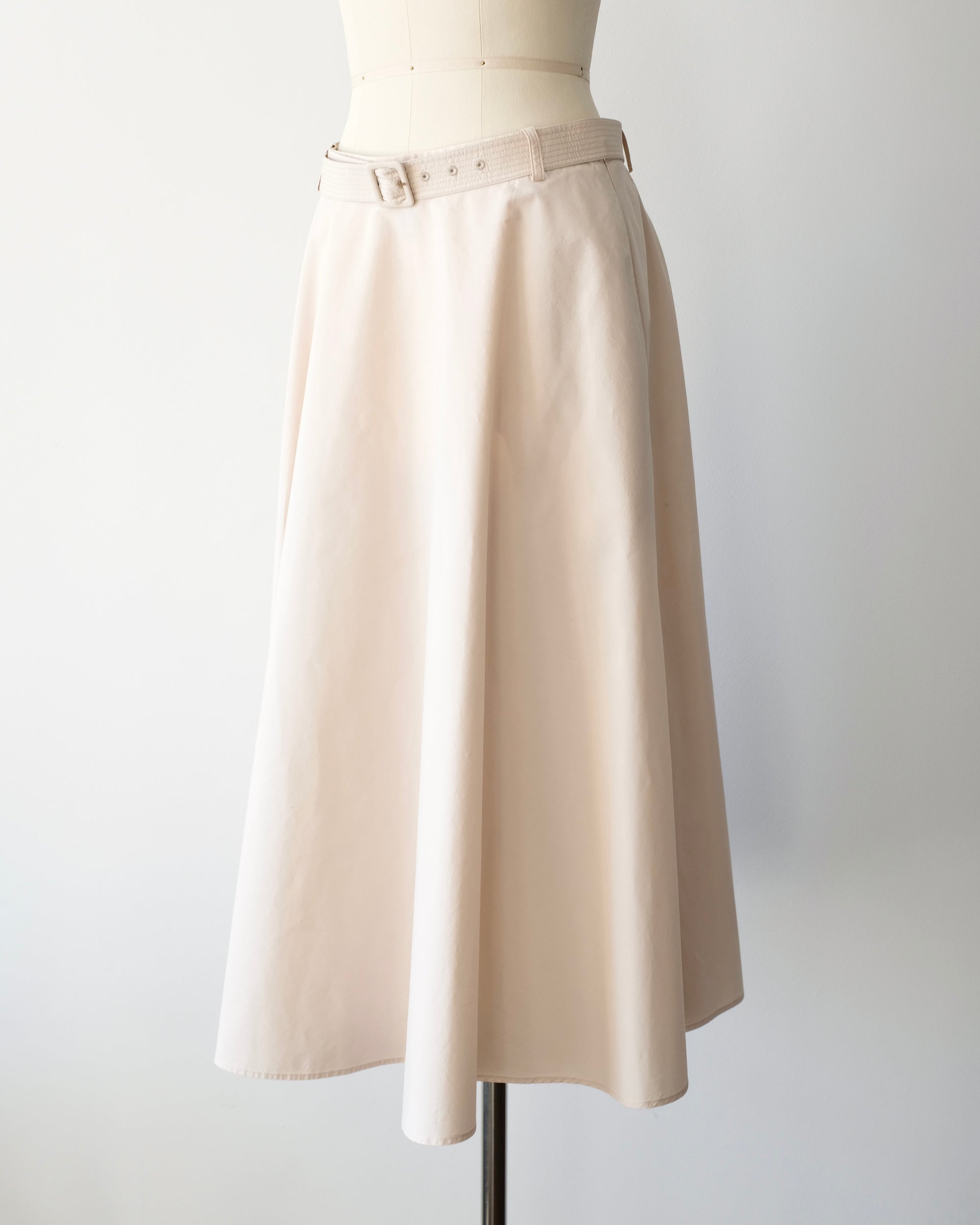 Ferragamo Blush Pink Belted Midi Skirt (M)
