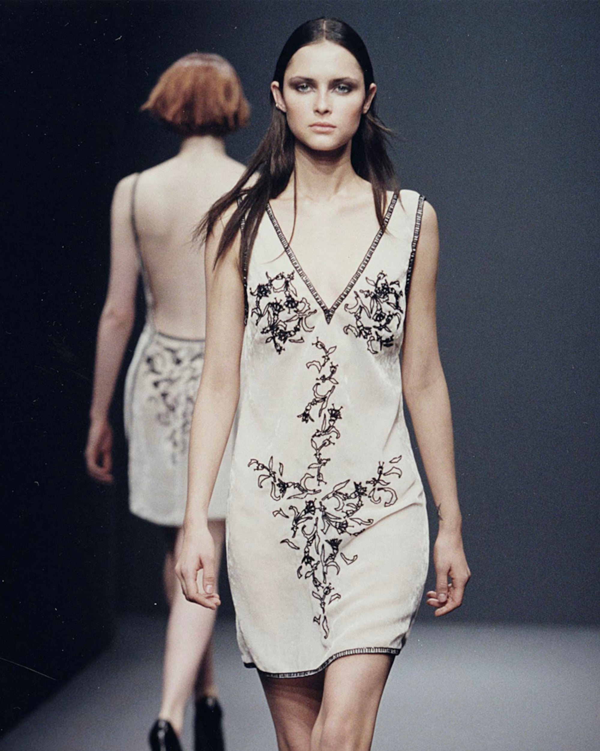 Prada FW1997 Beaded Velvet Dress
