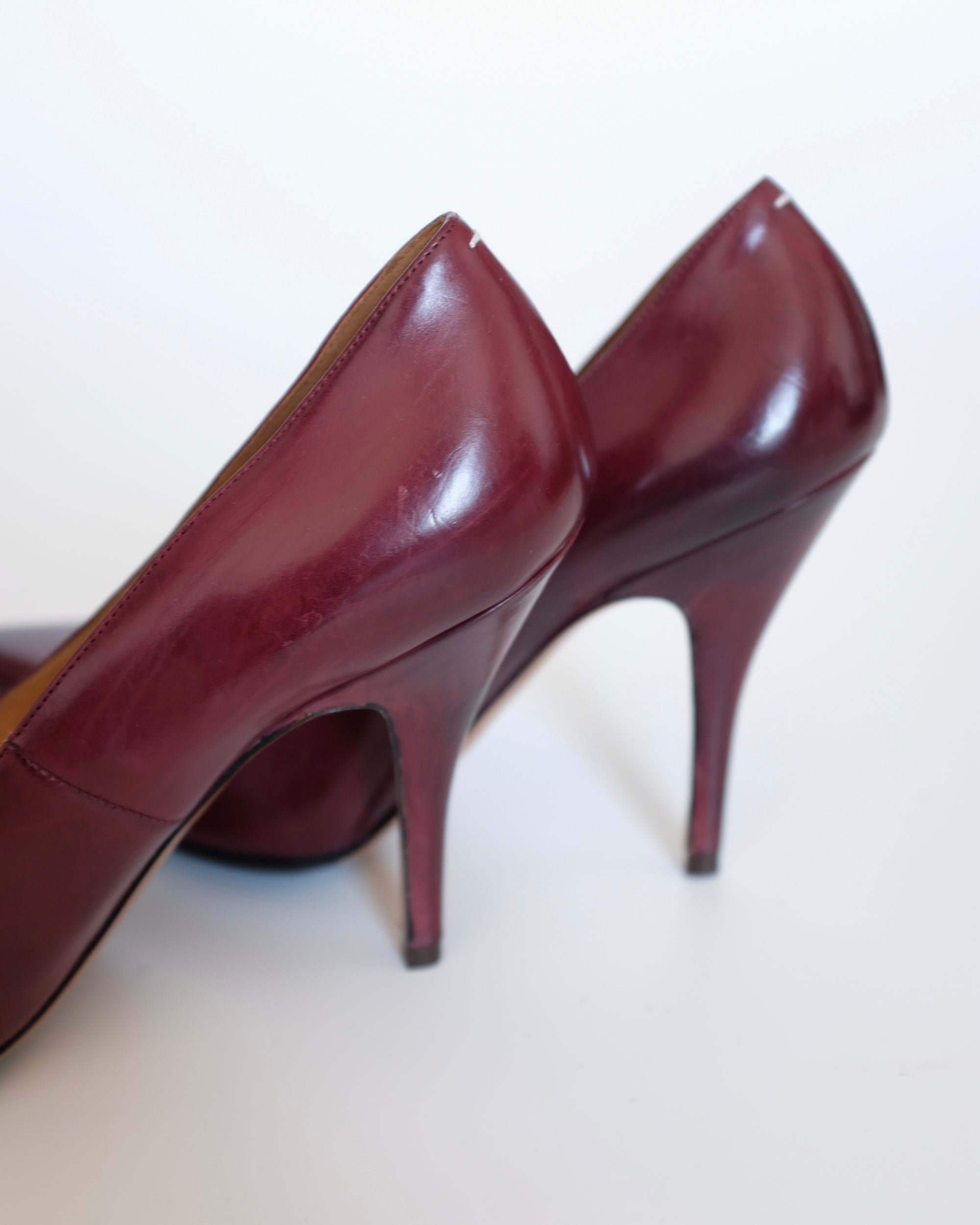 Maison Margiela Burgundy Gradient Heels (37)