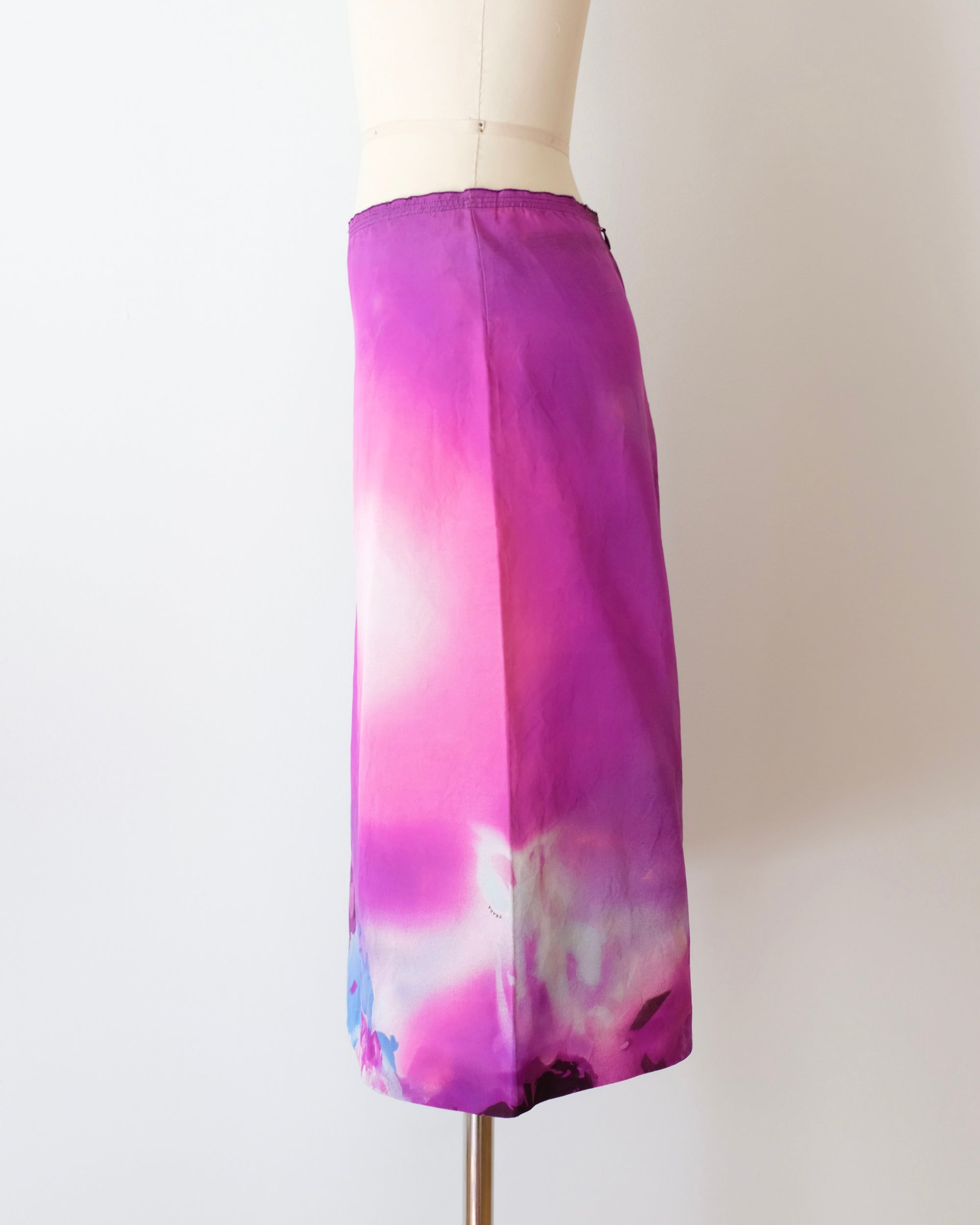 Prada FW2004 Sunset Print Midi Skirt (XS)