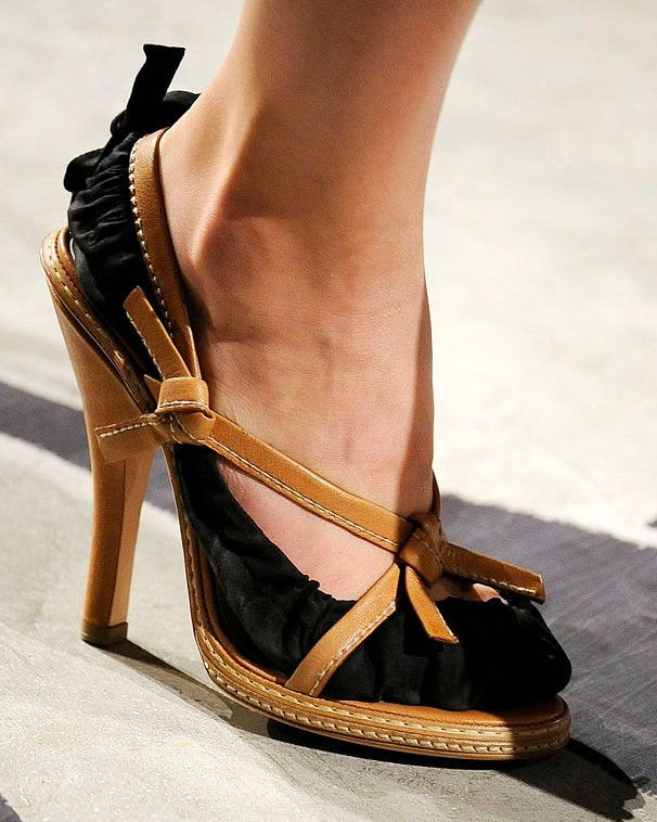 Prada SS2009 Tan Criss Cross Sandals (37.5)