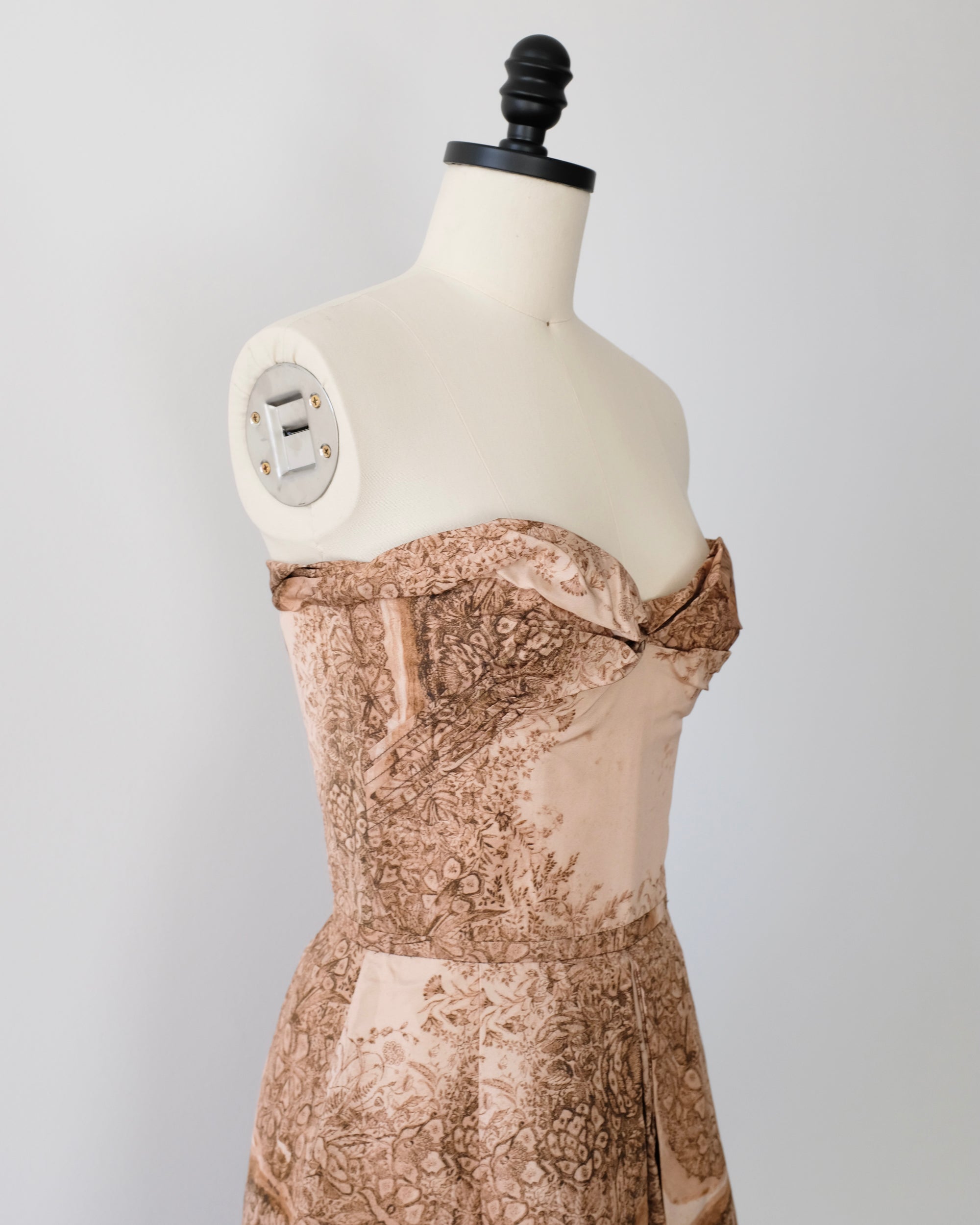 Miu Miu Resort 2008 Strapless Floral Mini Dress (XS)