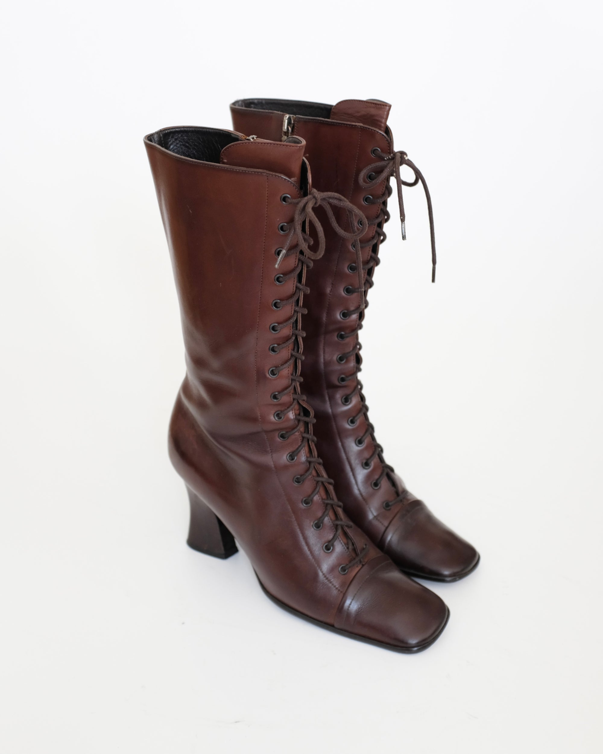 Prada FW2001 Brown Victorian Boots (37.5)