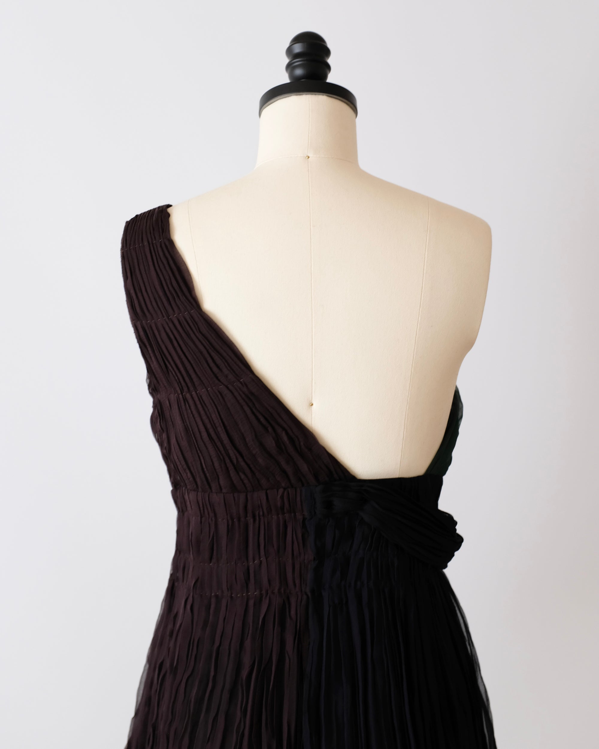 Prada SS2005 Color Block Pleated Mini Dress (XS)