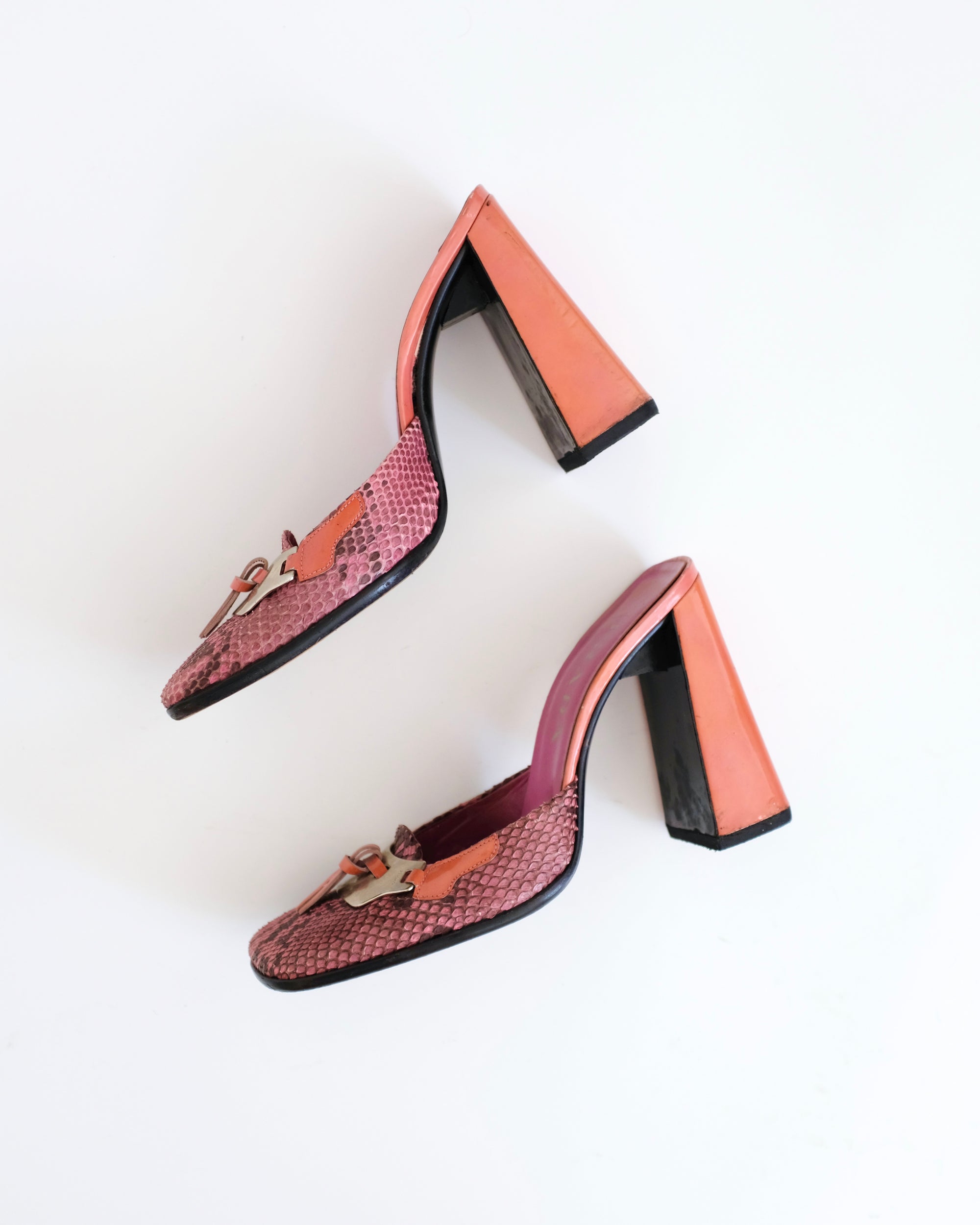 Prada FW1999 Pink Python Mirror Heels (38.5)