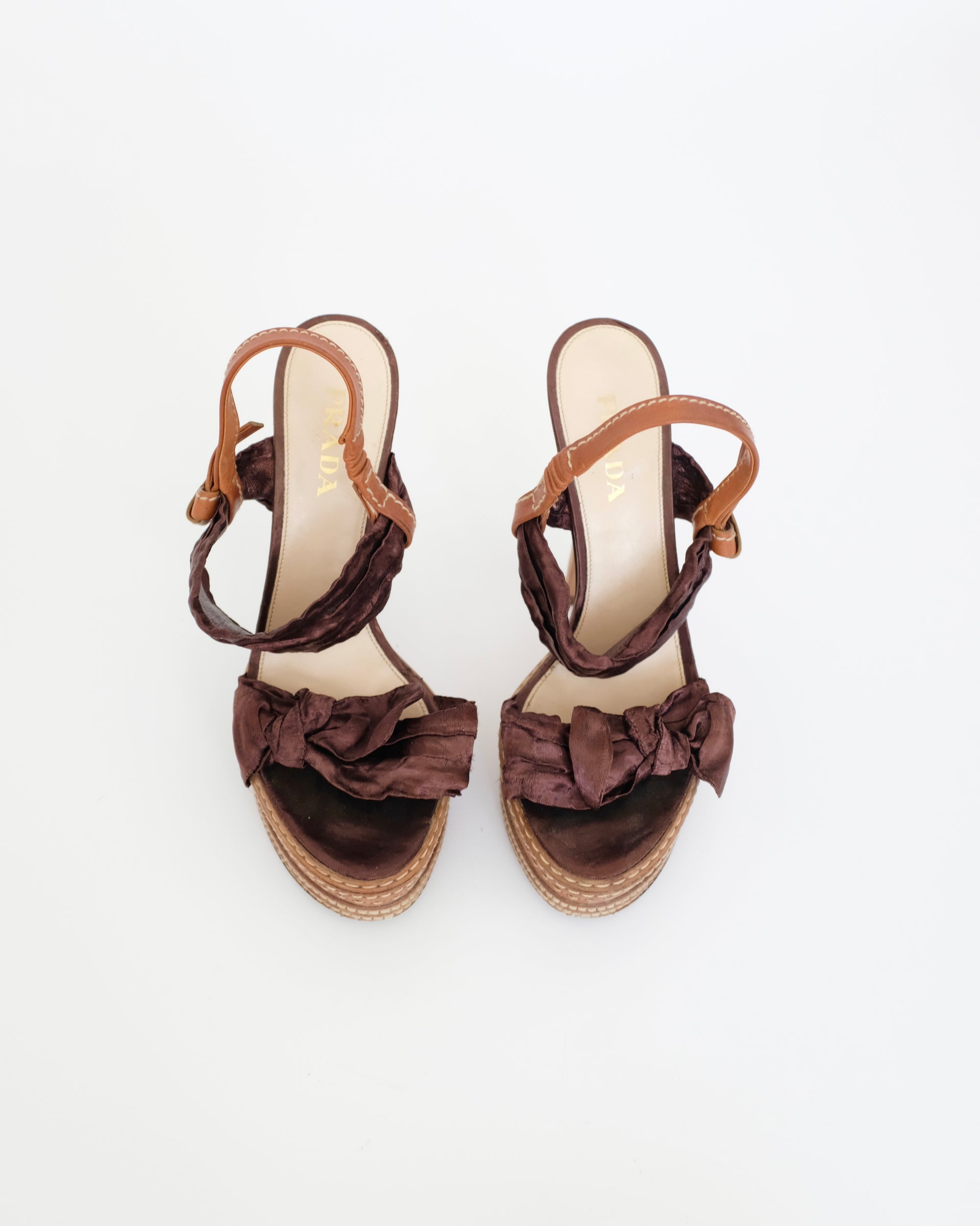 Prada SS2009 Silk Platform Sandals (38)
