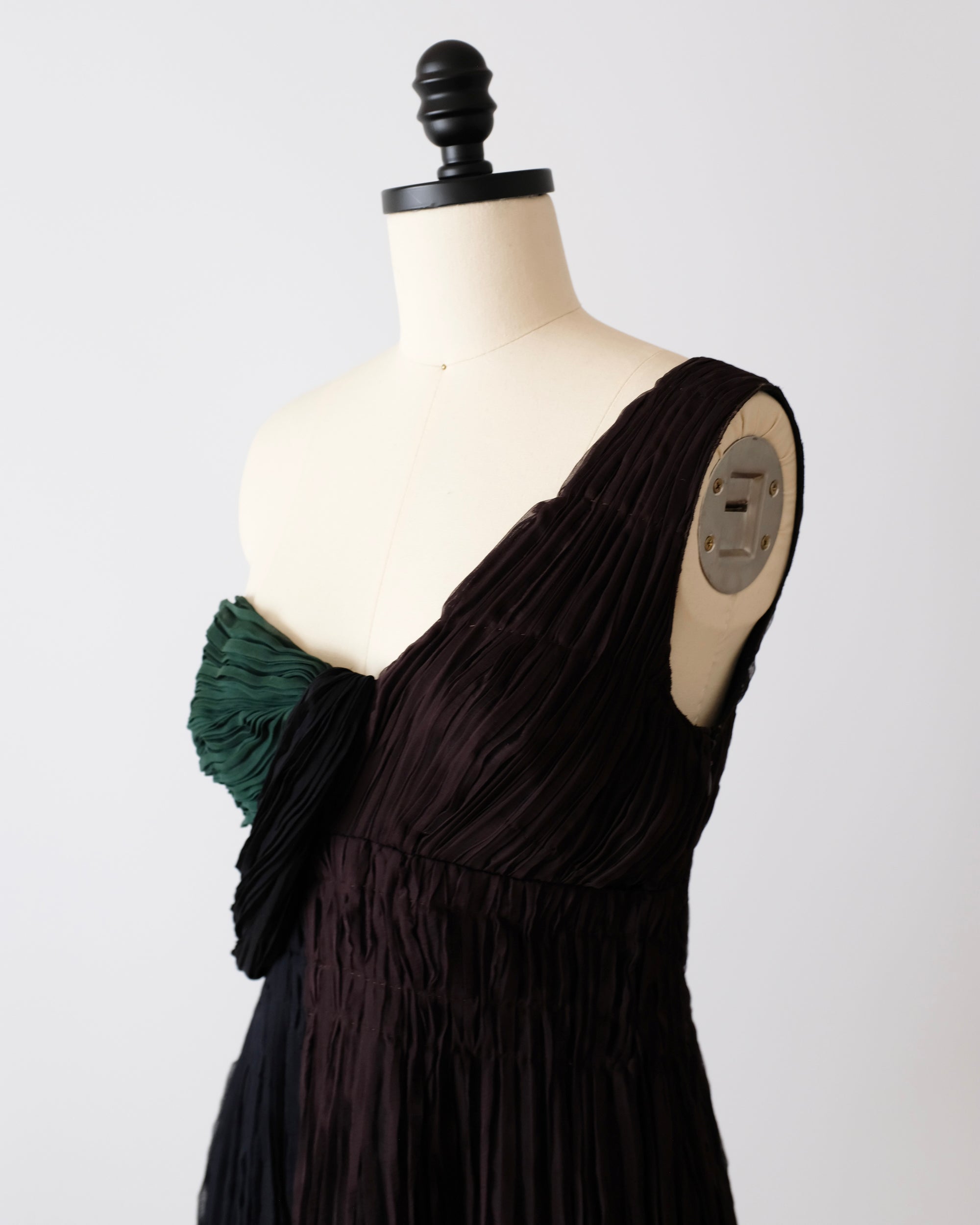 Prada SS2005 Color Block Pleated Mini Dress (XS)