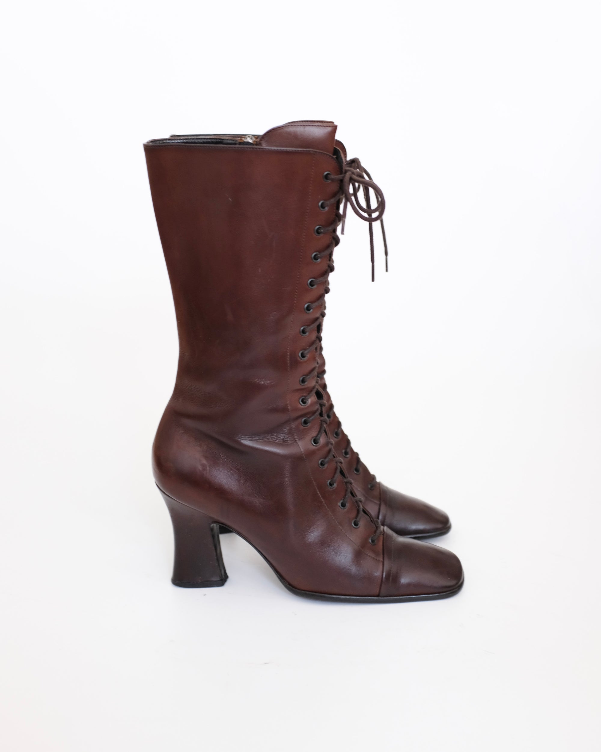 Prada FW2001 Brown Victorian Boots (37.5)