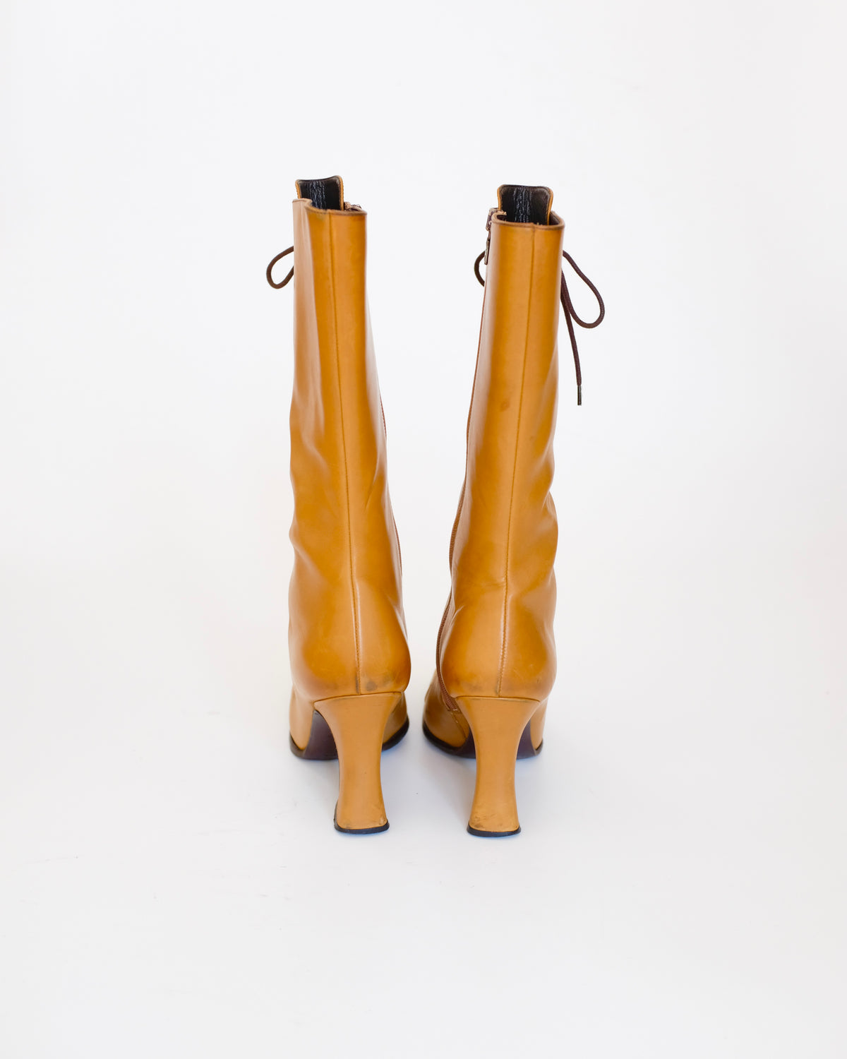 Prada FW2001 Tan Victorian Boots (37.5)
