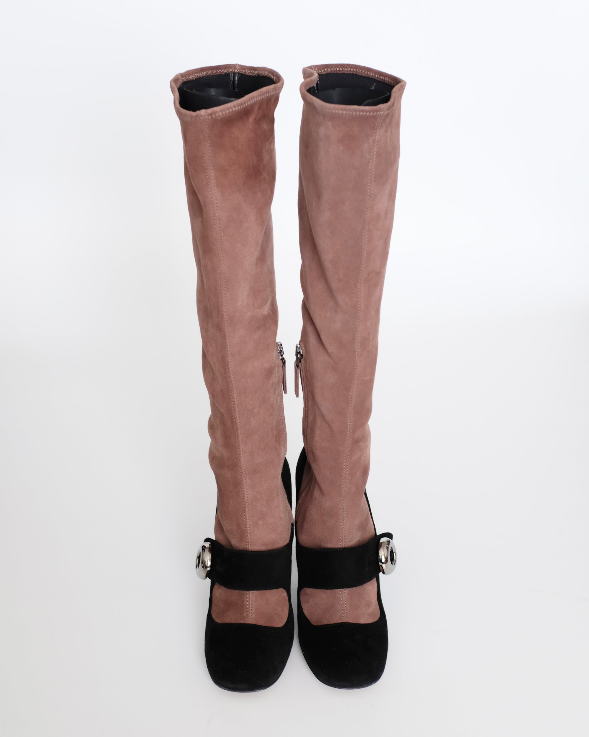 Prada FW2011 Purple Mary Jane Button Boots (37.5)