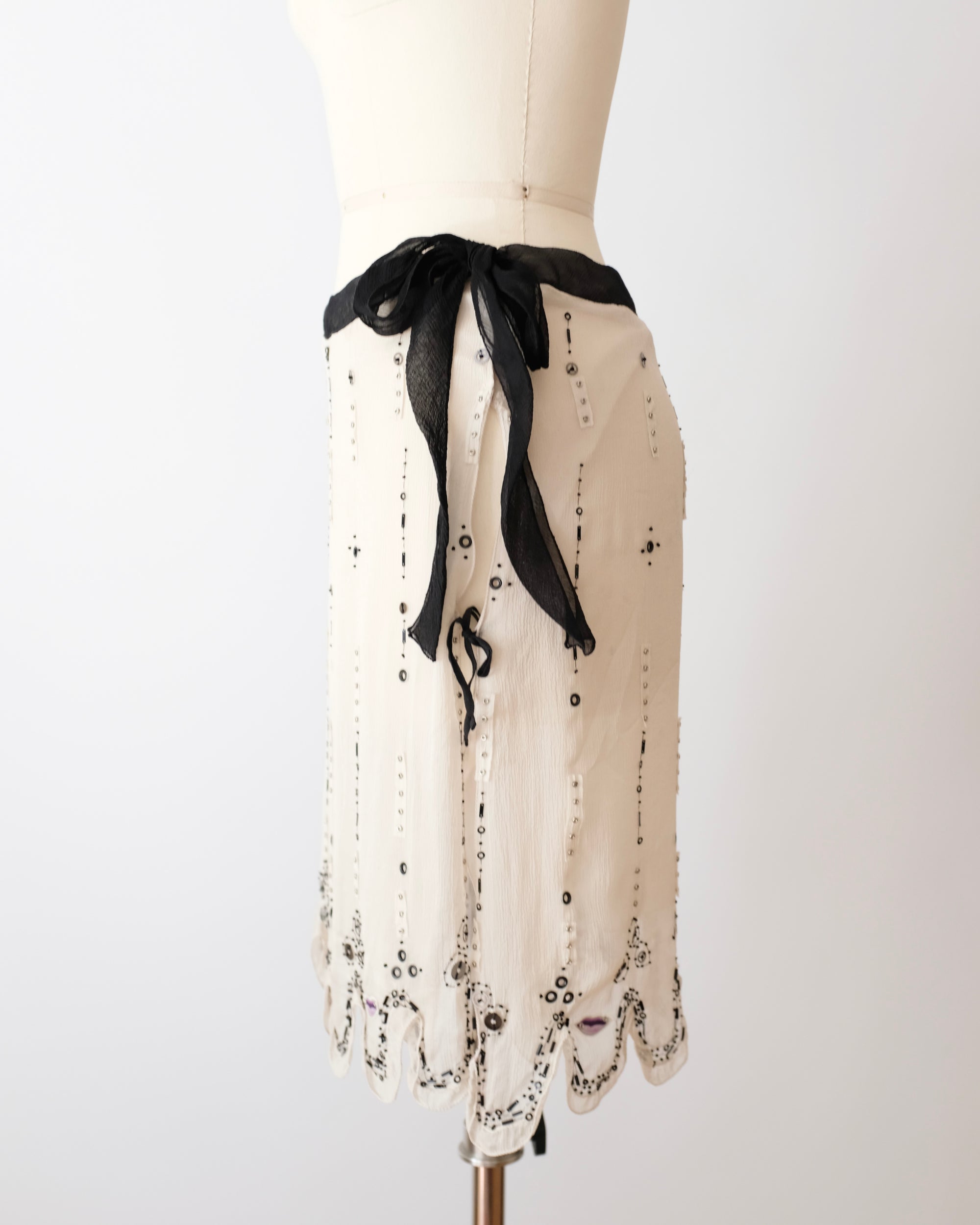Prada SS2000 Sheer Embellished Lips Skirt (M)