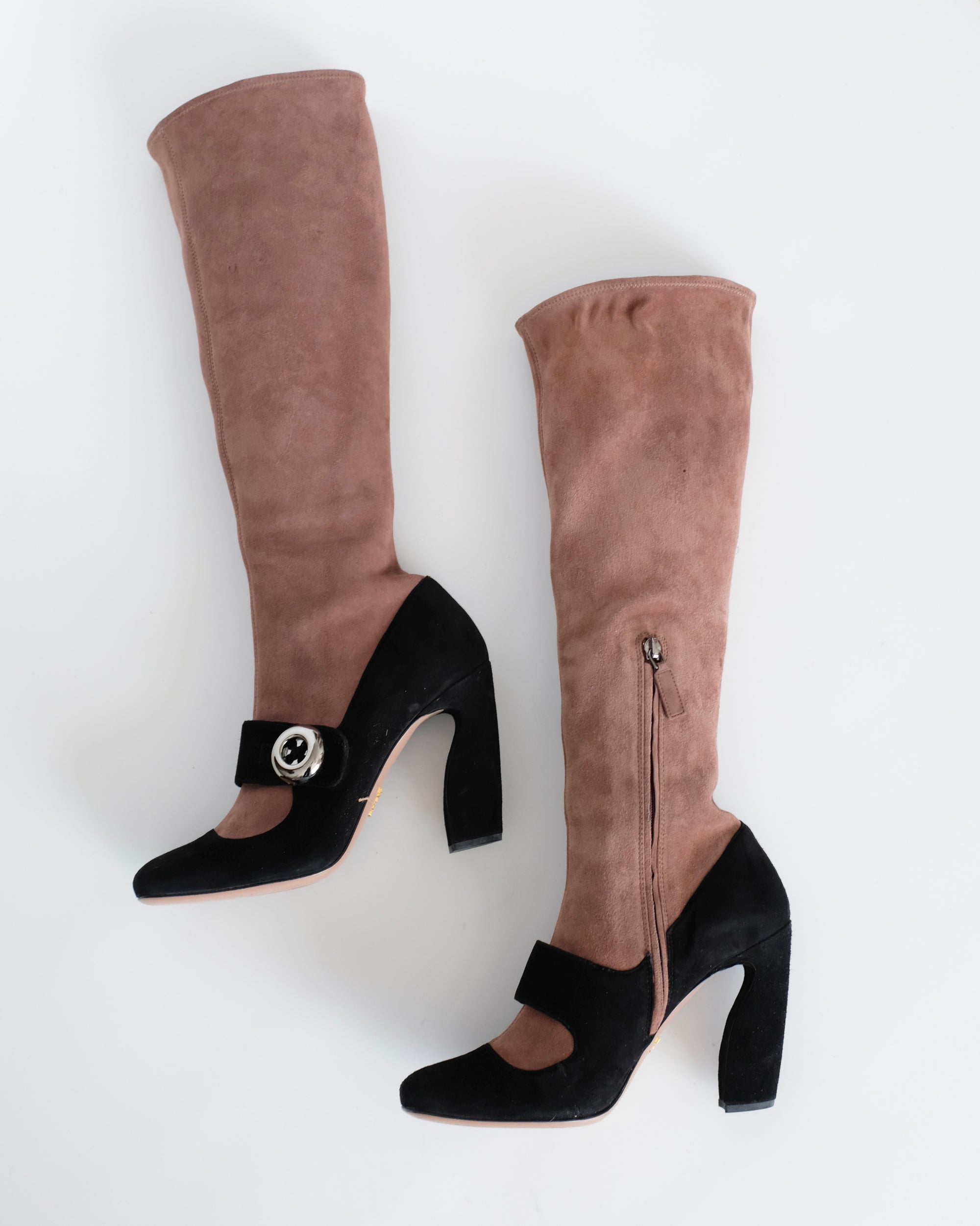 Prada FW2011 Purple Mary Jane Button Boots (37.5)