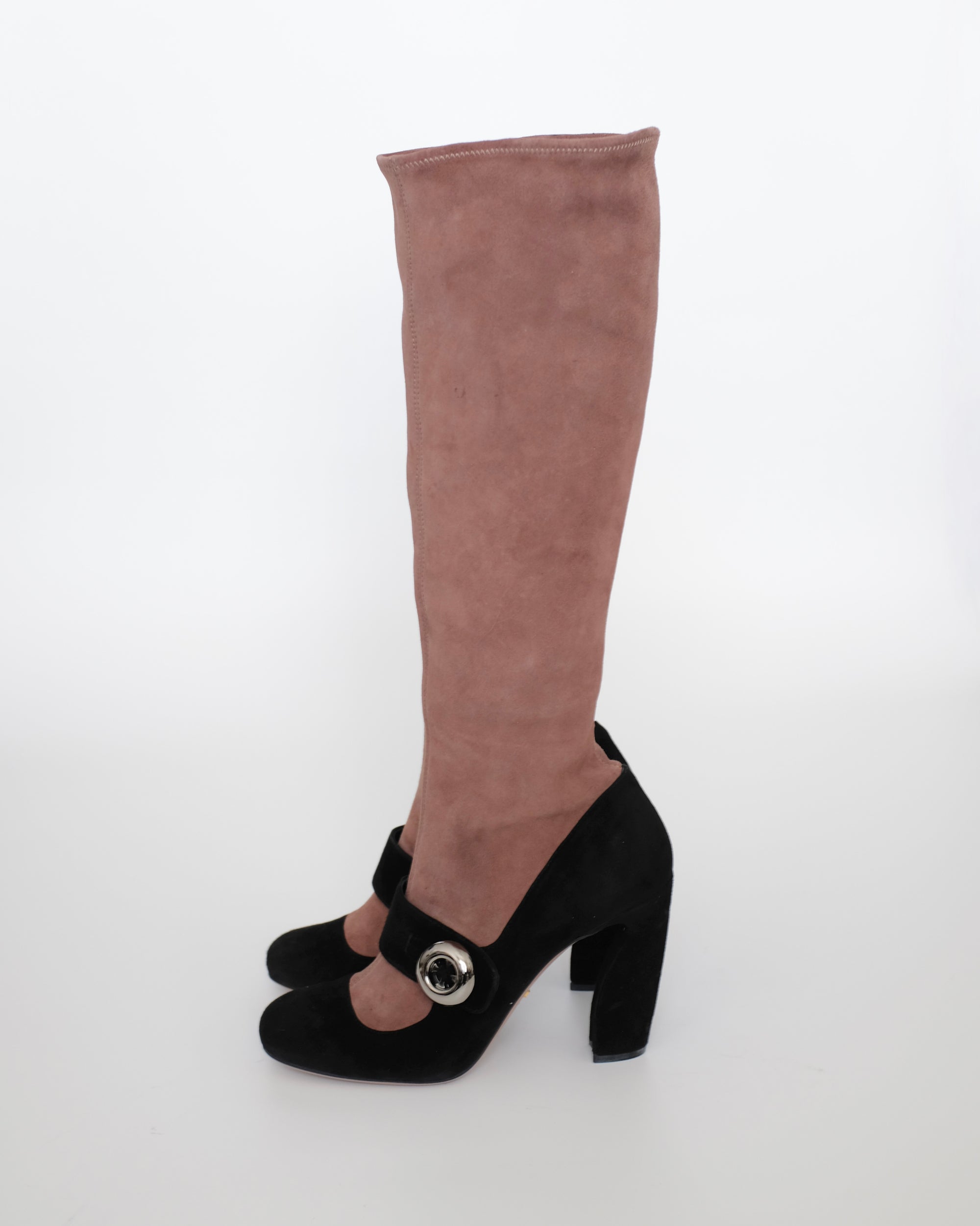 Prada FW2011 Purple Mary Jane Button Boots (37.5)