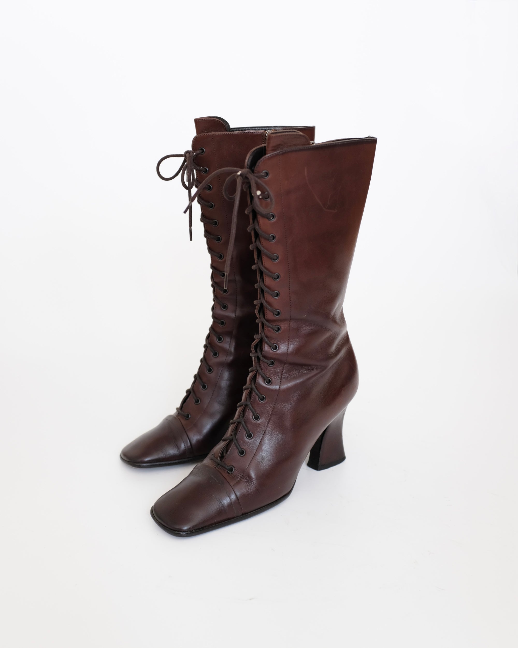 Prada FW2001 Brown Victorian Boots (37.5)