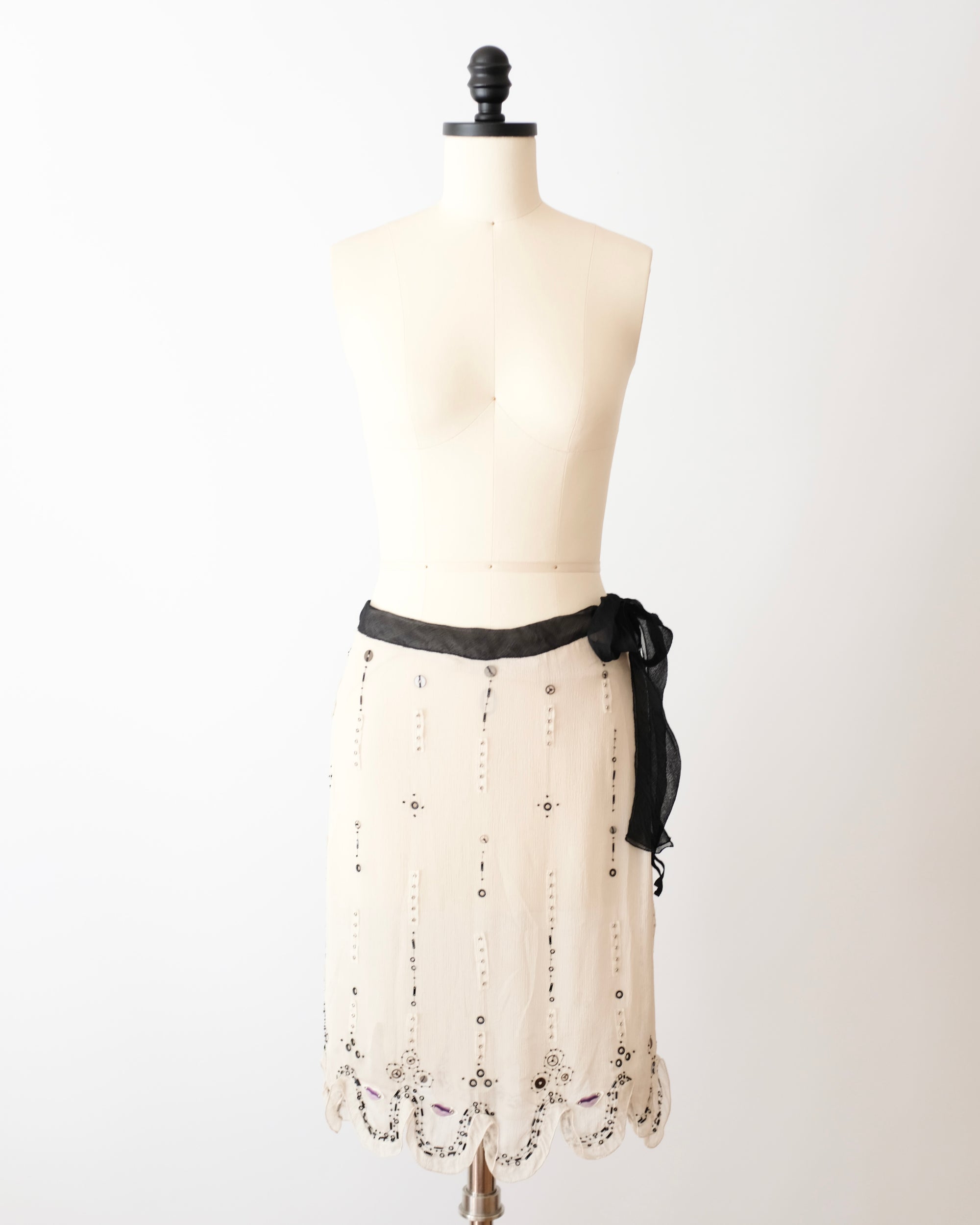 Prada SS2000 Sheer Embellished Lips Skirt (M)