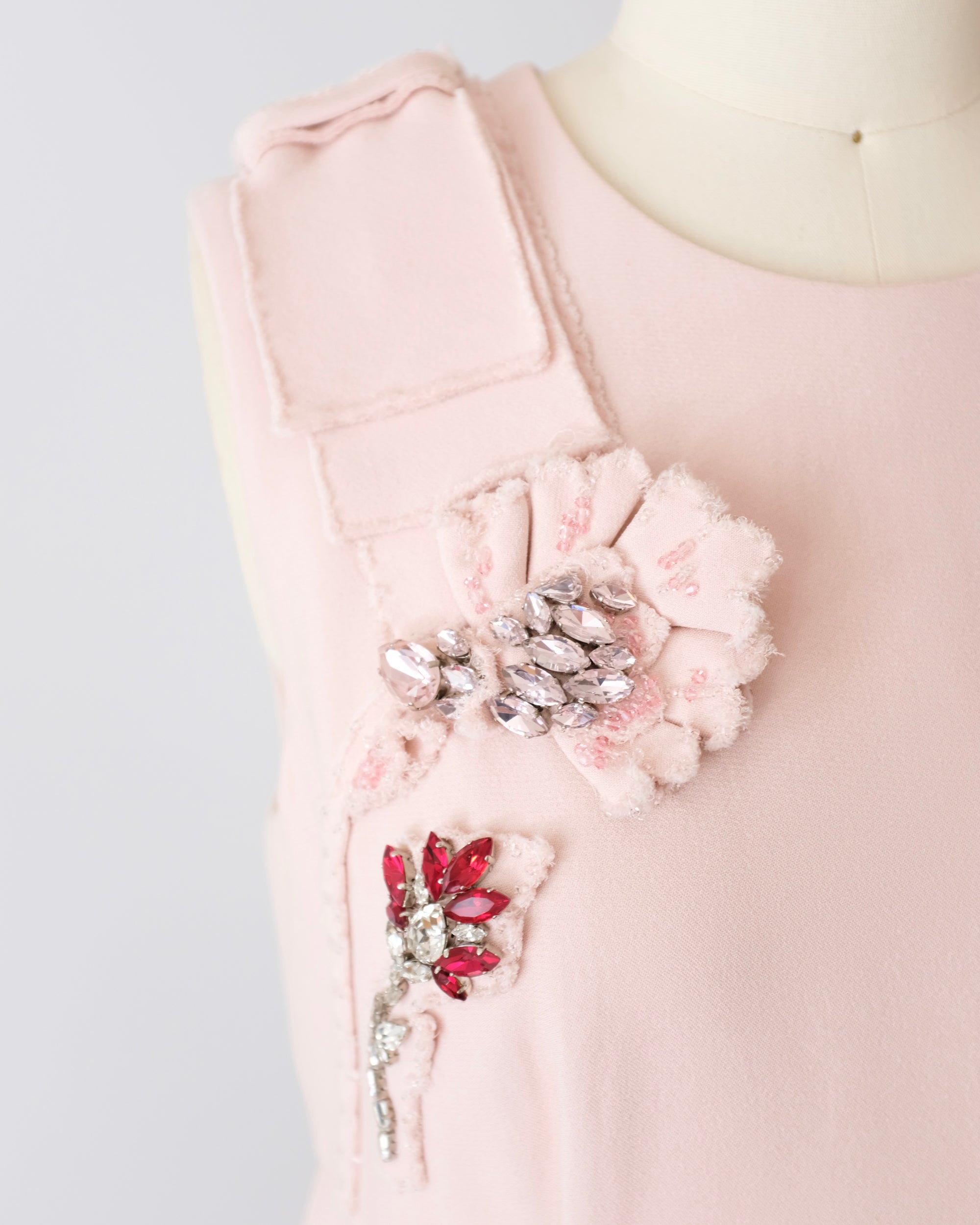 Prada FW2015 Embellished Pink Dress (S)