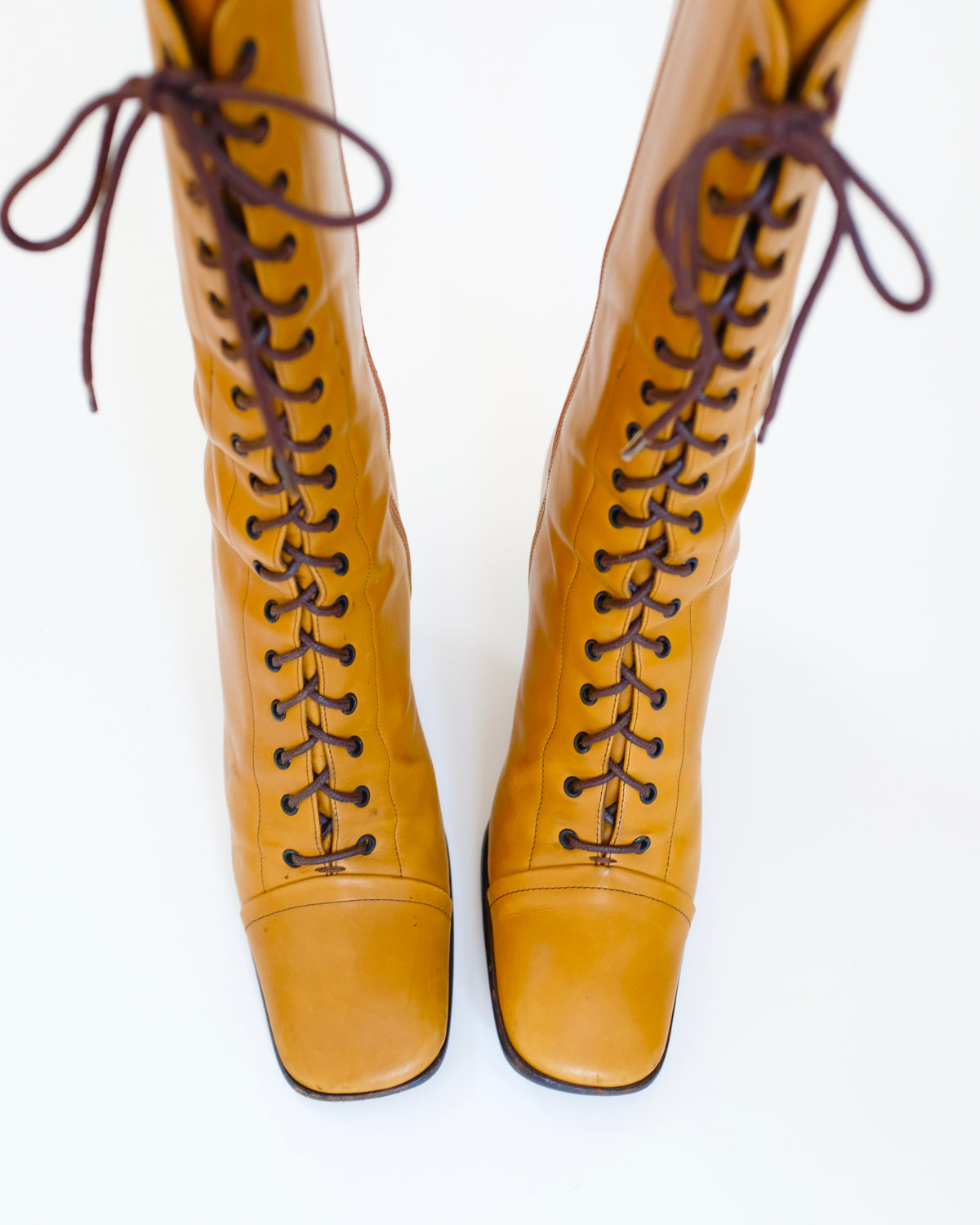 Prada FW2001 Tan Victorian Boots (37.5)