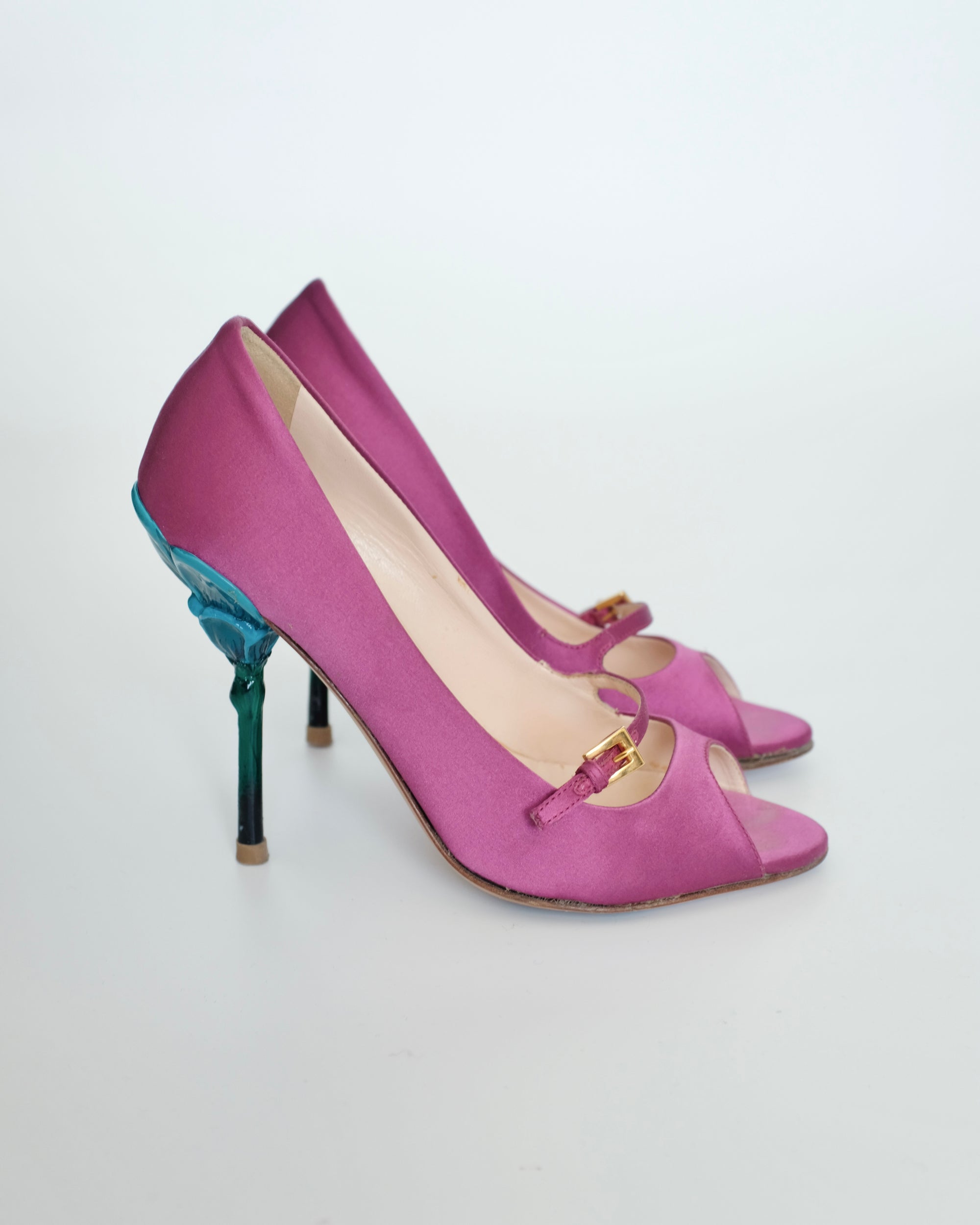 Prada SS2008 Flower Stem Peep Toe Heels (37)