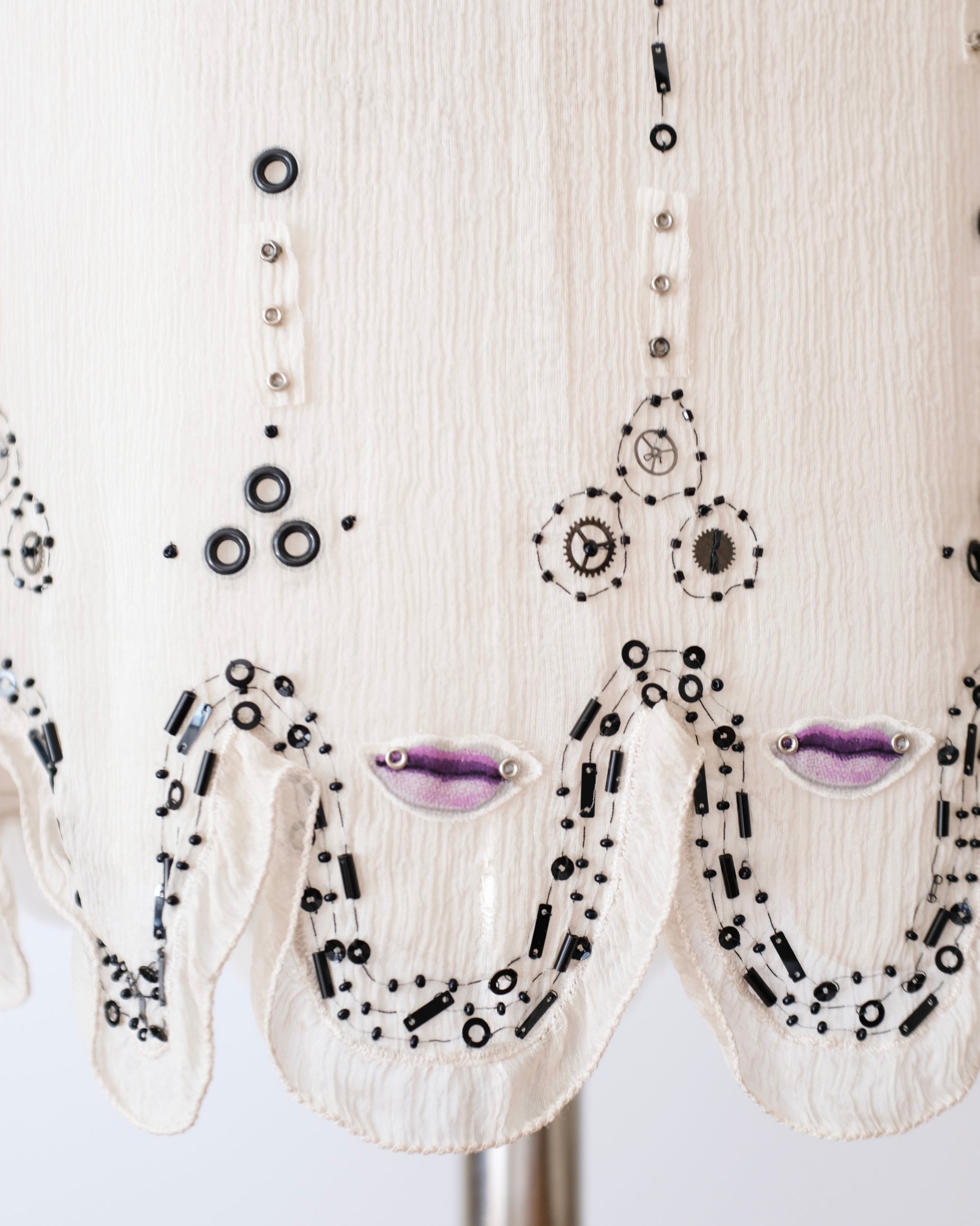 Prada SS2000 Sheer Embellished Lips Skirt (M)