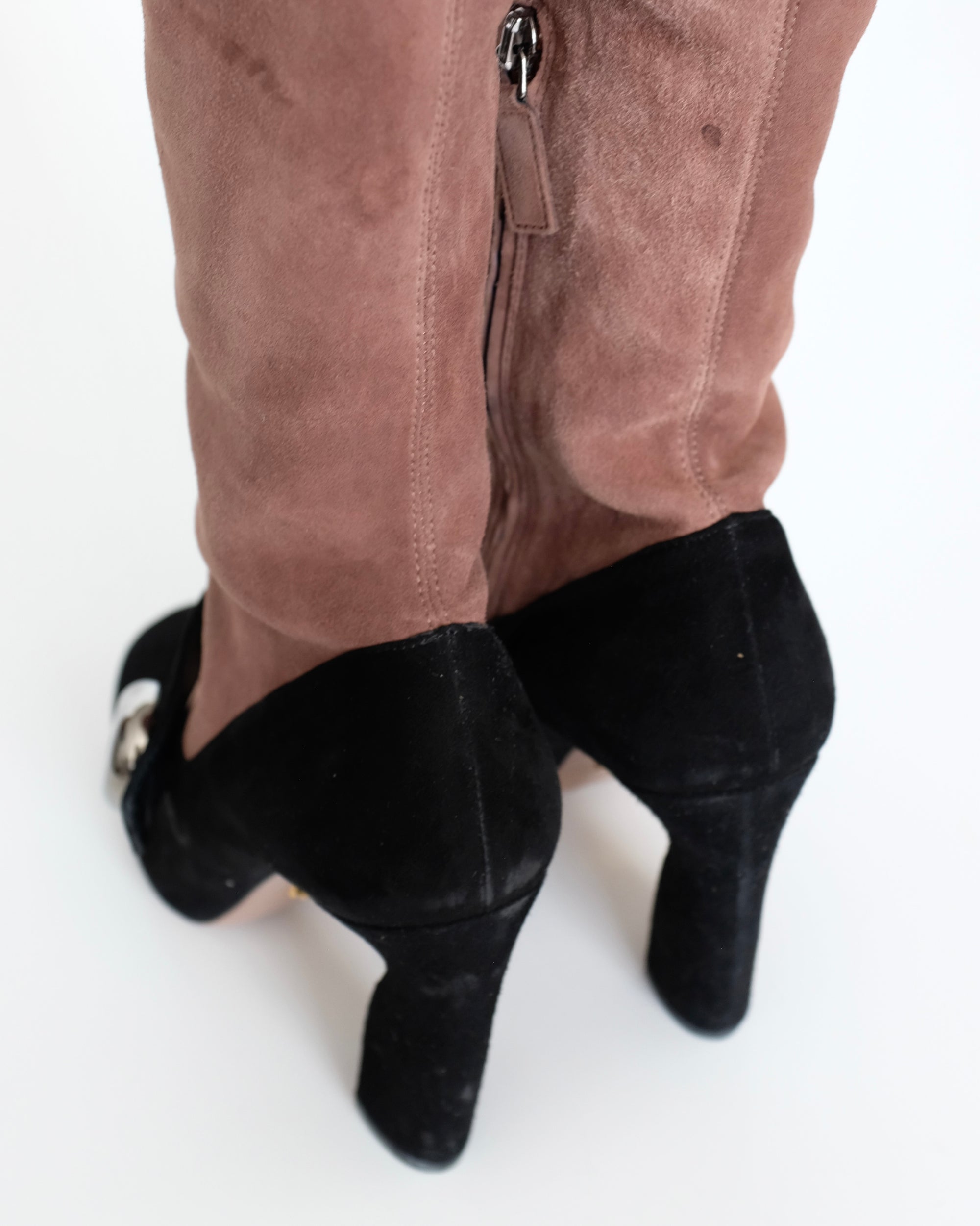 Prada FW2011 Purple Mary Jane Button Boots (37.5)