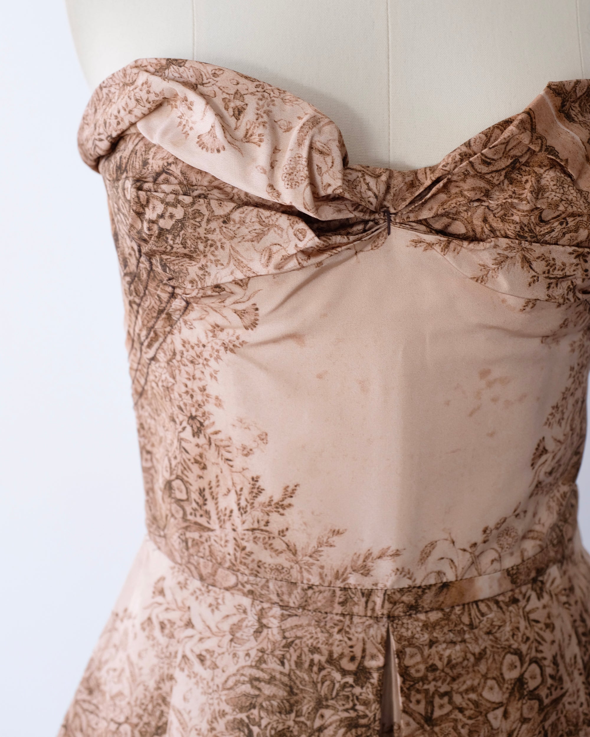 Miu Miu Resort 2008 Strapless Floral Mini Dress (XS)