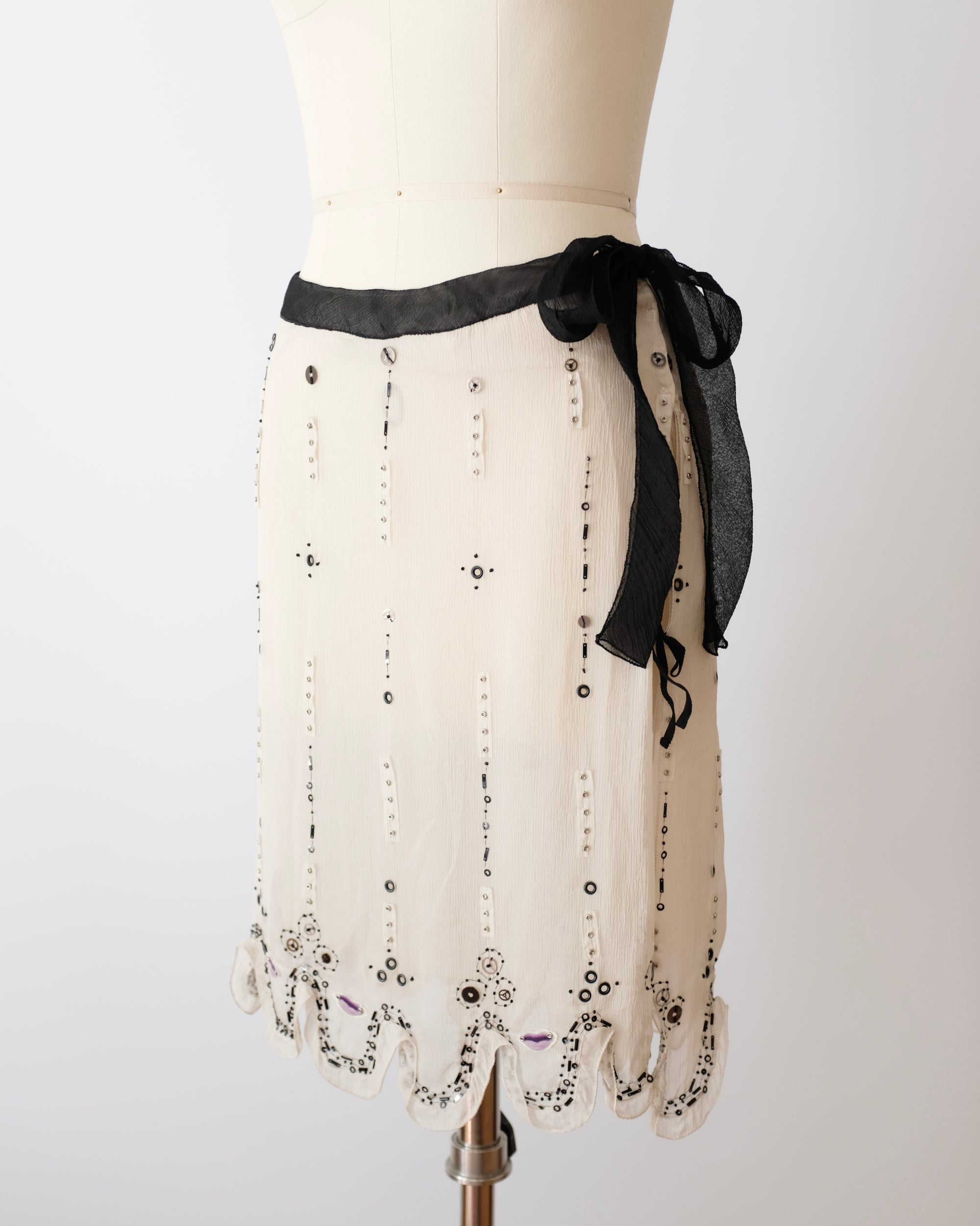 Prada SS2000 Sheer Embellished Lips Skirt (M)