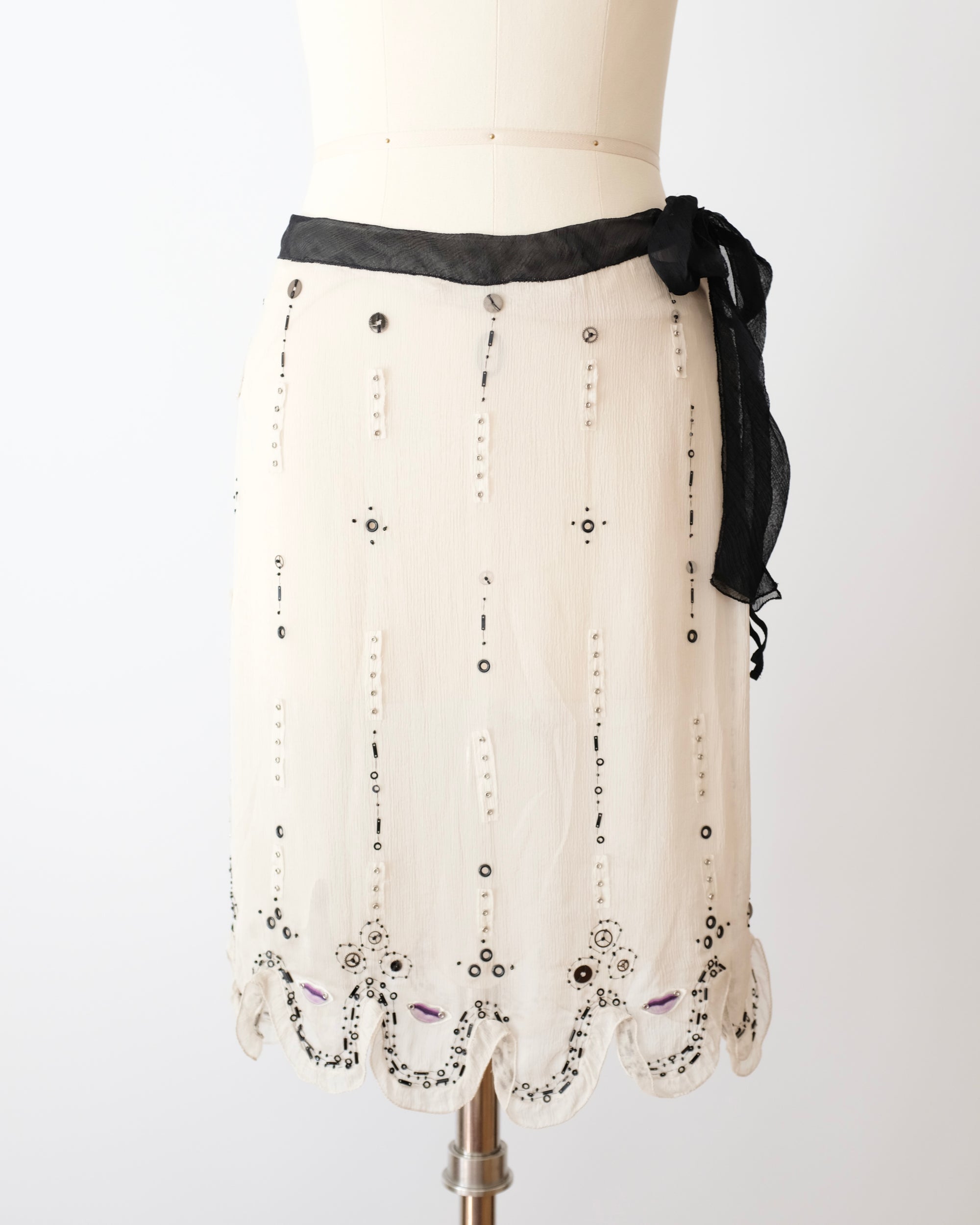 Prada SS2000 Sheer Embellished Lips Skirt (M)